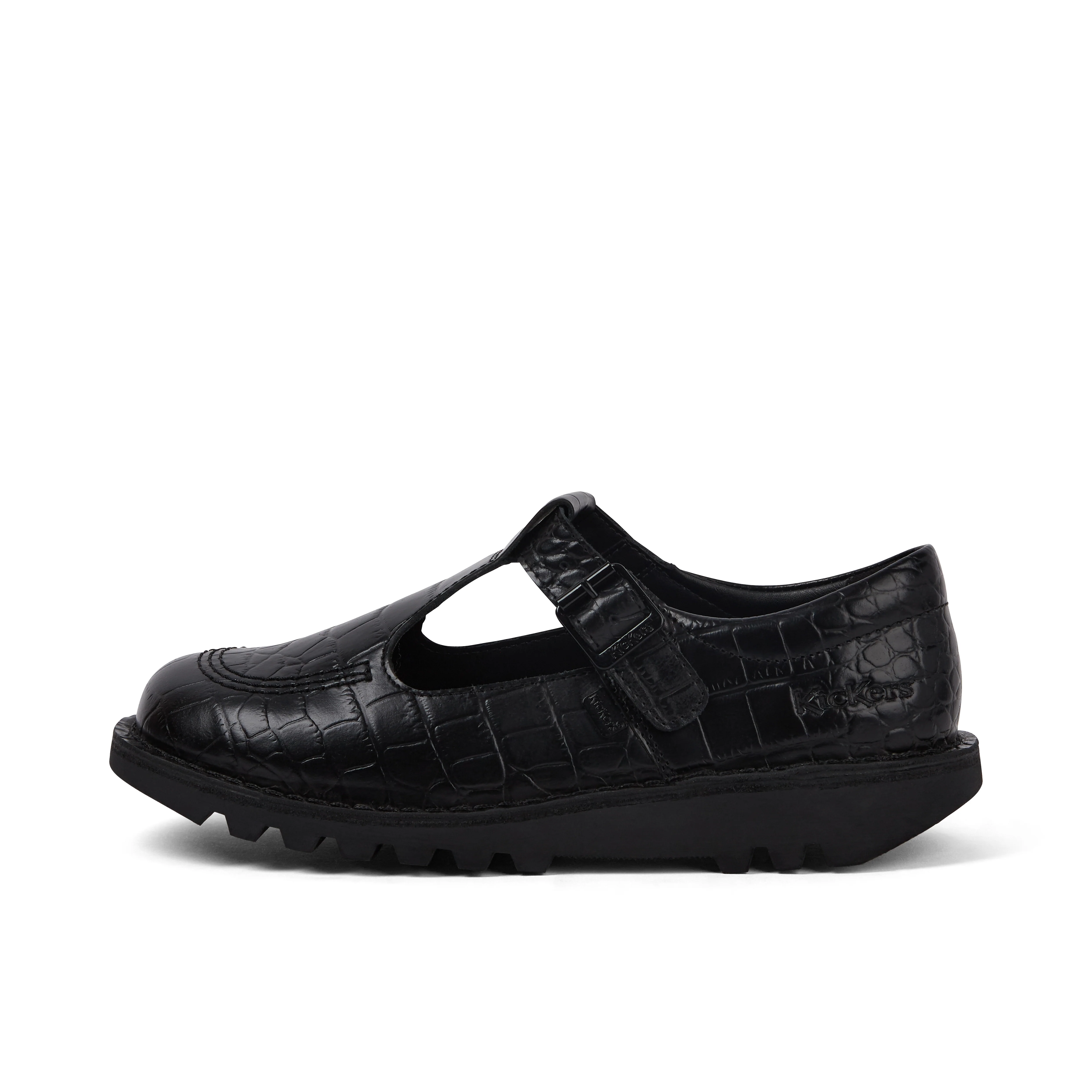 Adult Female Kick Tbar Croc Leather Black