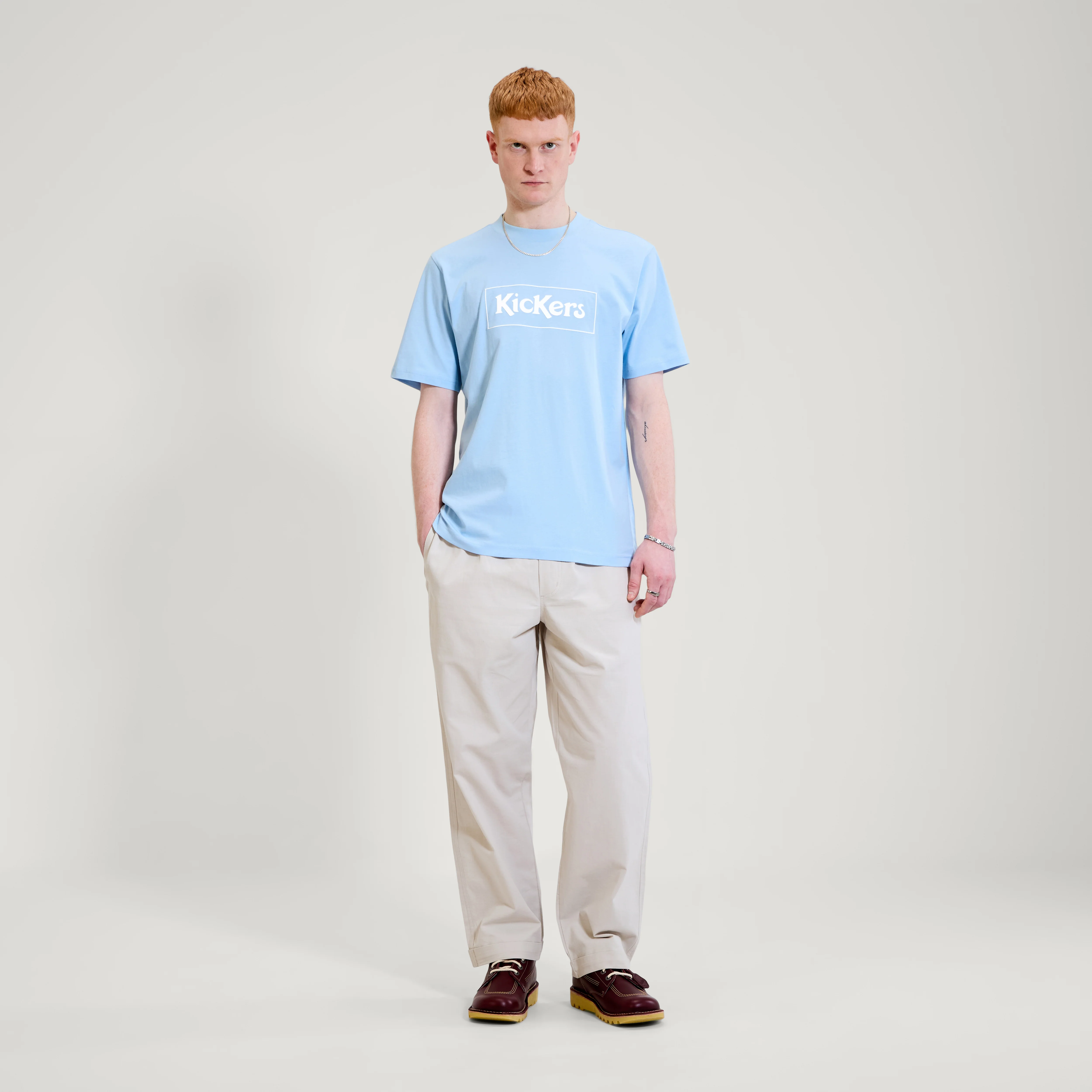 Adult Mens Kickers Classic Box Tee Blue - Image 2