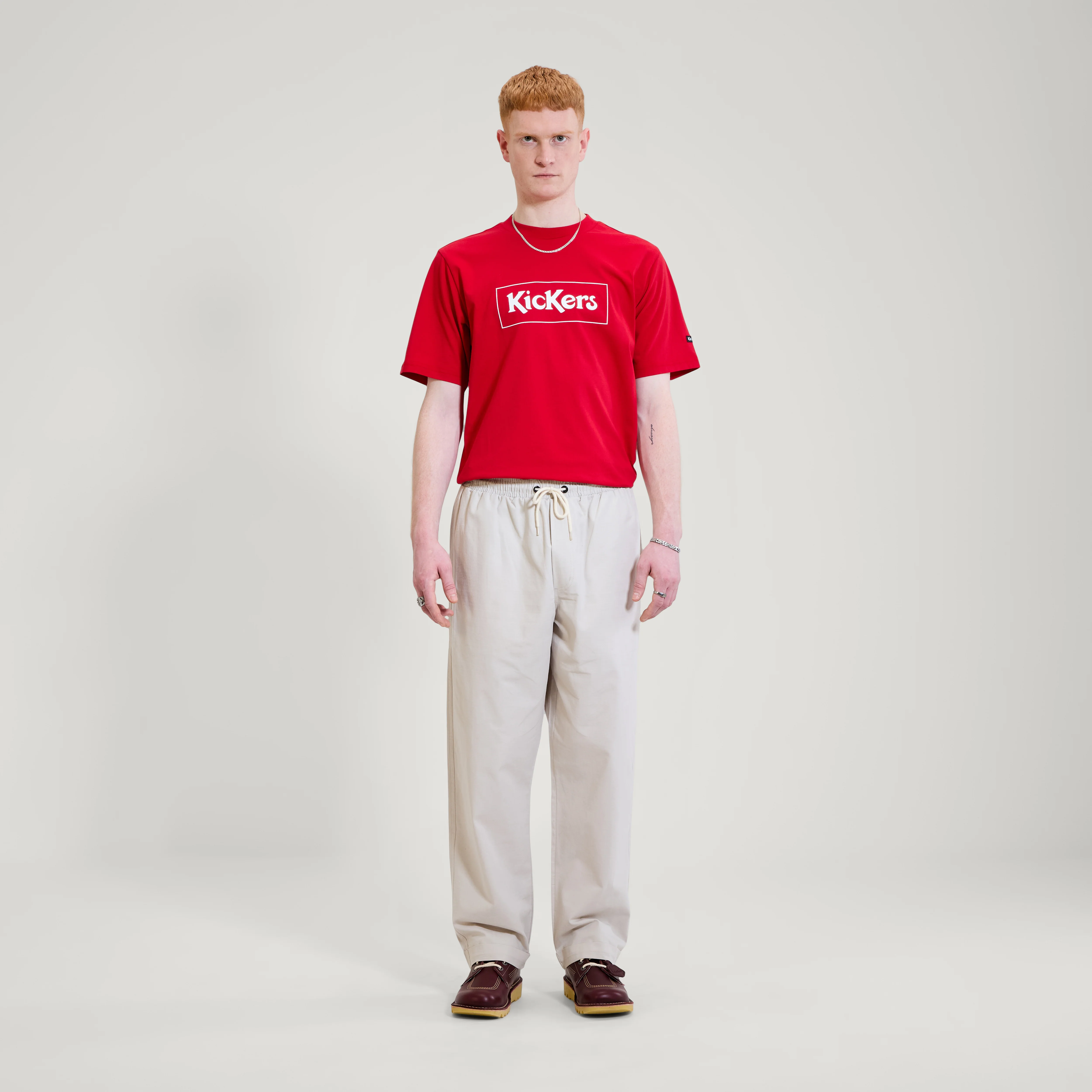 Adult Mens Kickers Classic Box Tee Red - Image 3