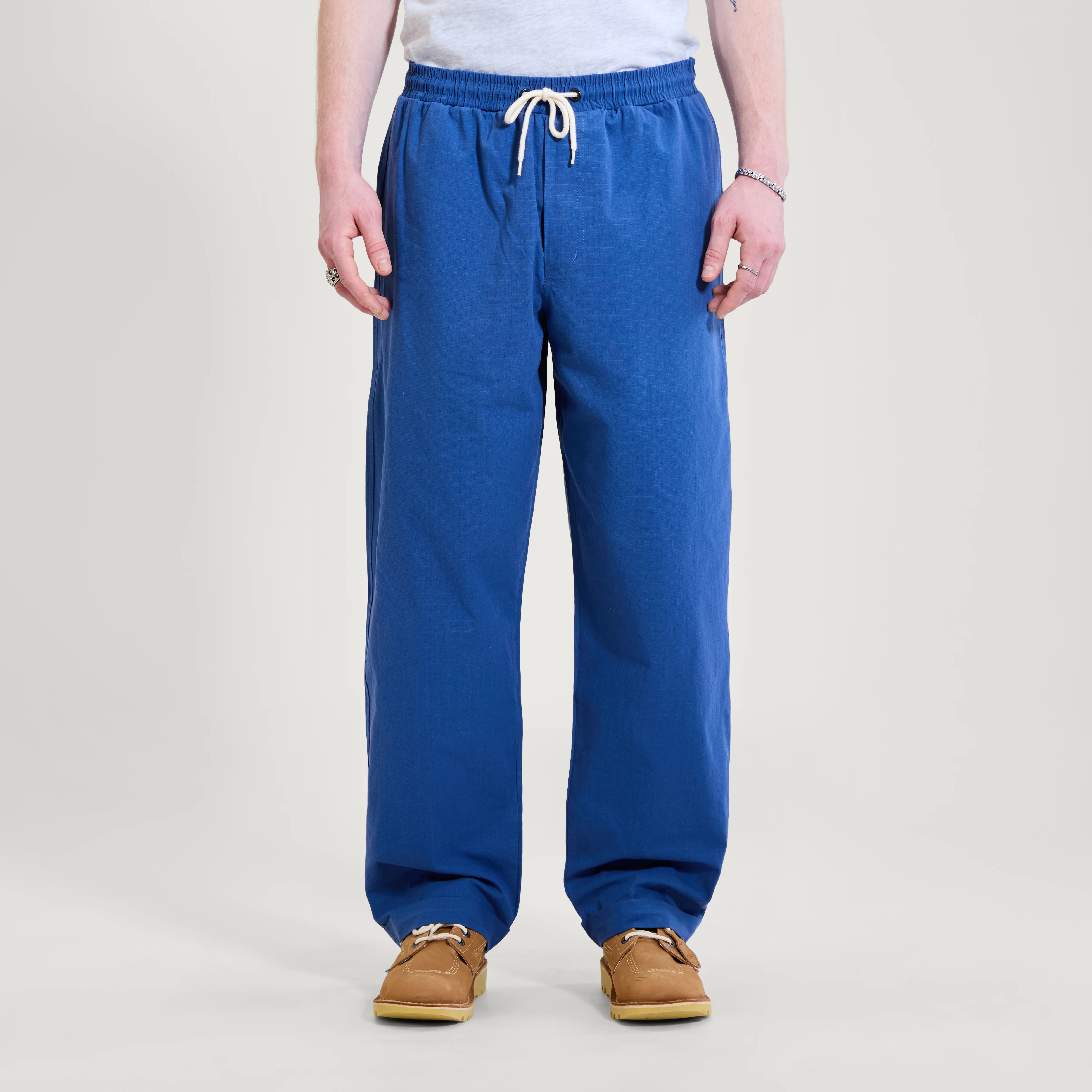 Adult Mens Kickers Wide Leg Drawstring Trouser Navy