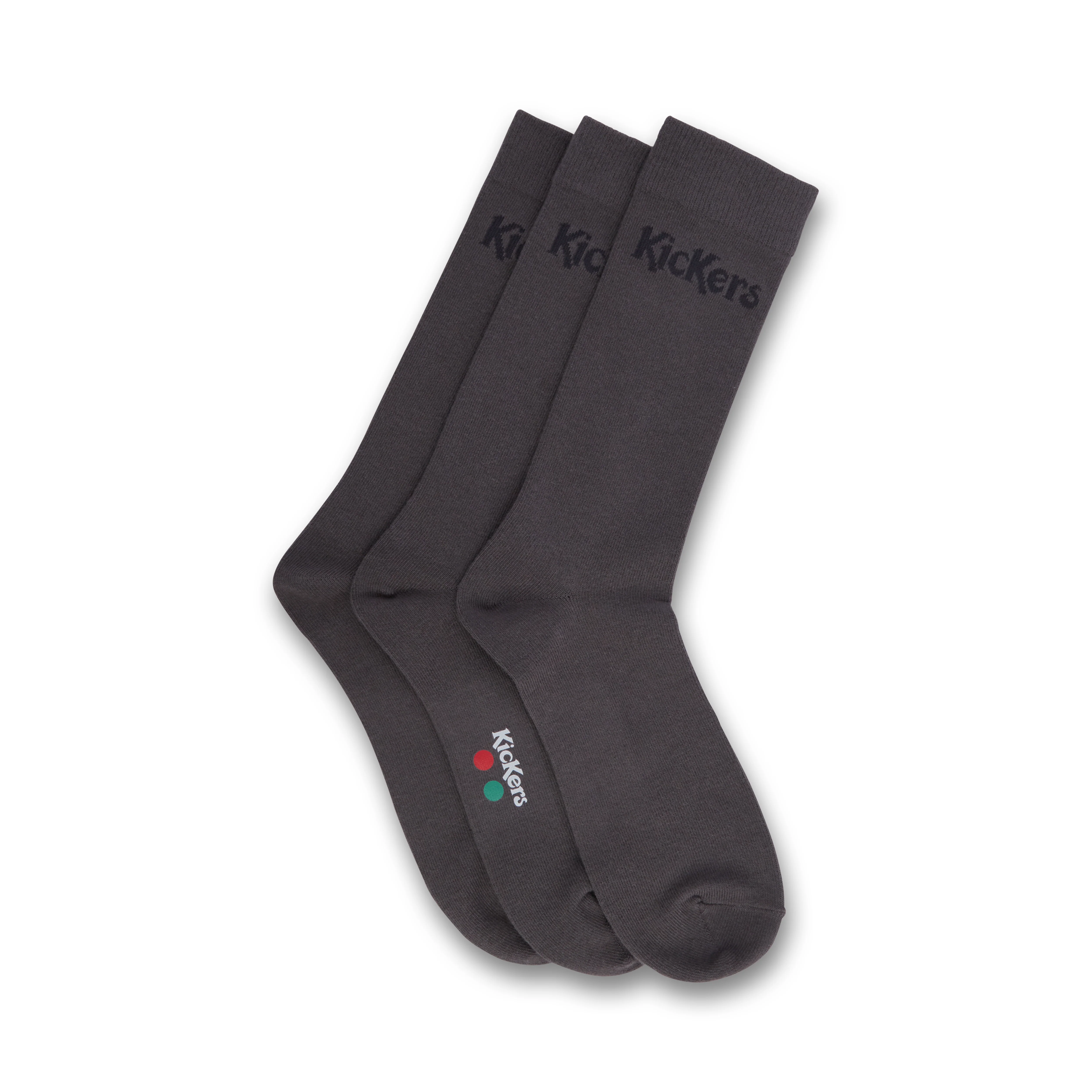 Adult Unisex Everyday Crew 3-Pack Socks Grey - Image 2