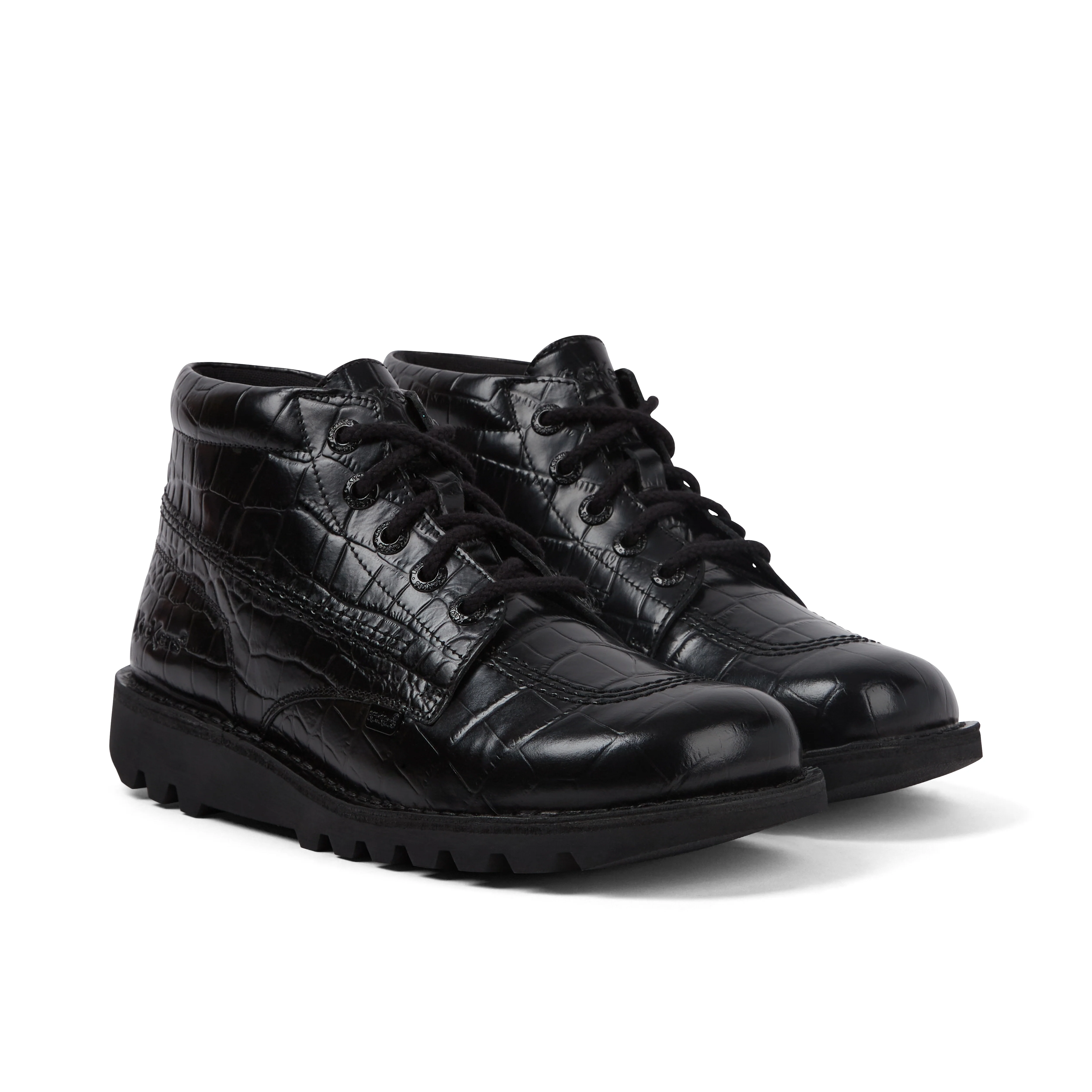 Adult Unisex Kick Hi Croc Leather Boots Black - Image 3