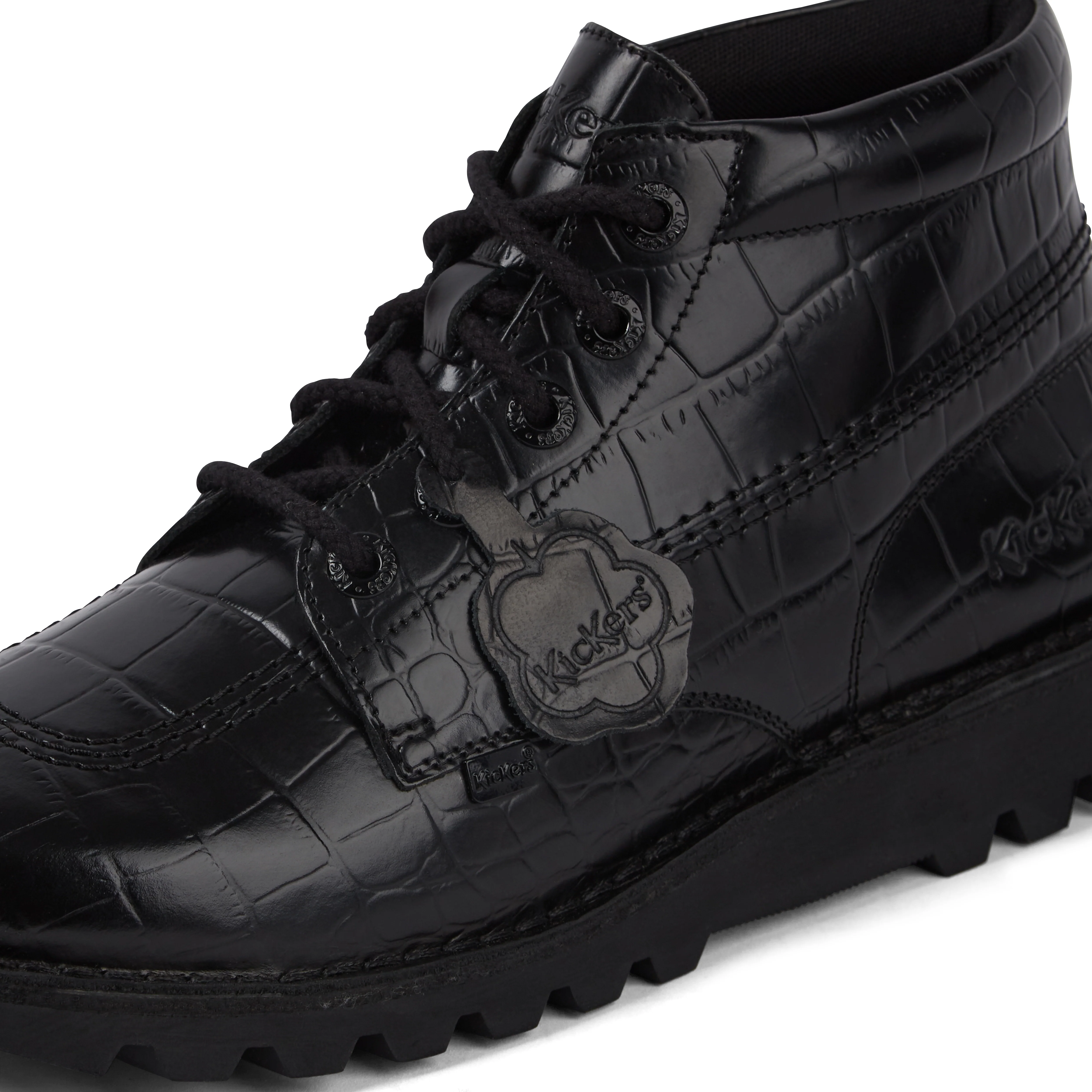 Adult Unisex Kick Hi Croc Leather Boots Black - Image 6