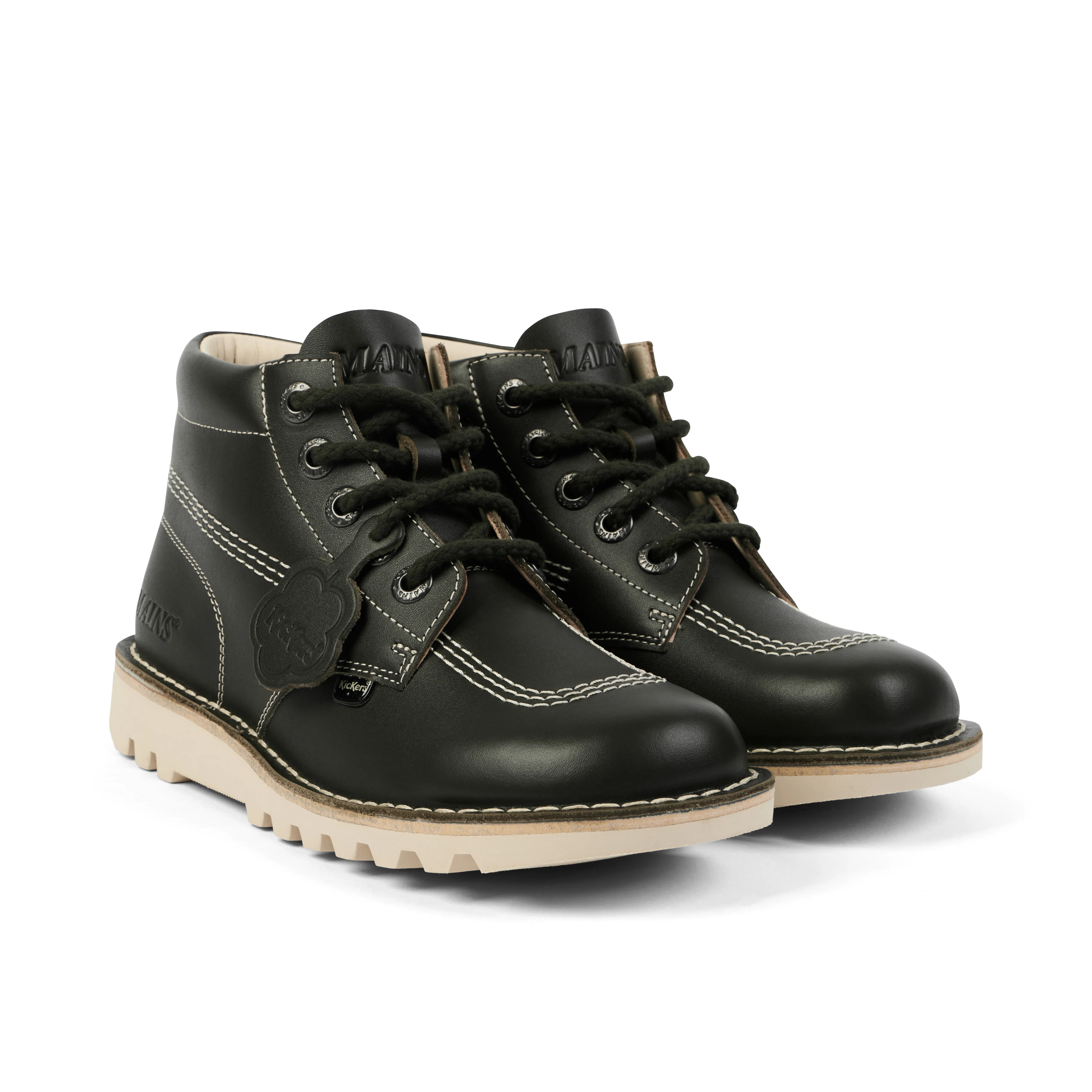 Adult Unisex Kick Hi Grain Leather Mains Dark Green - Image 3