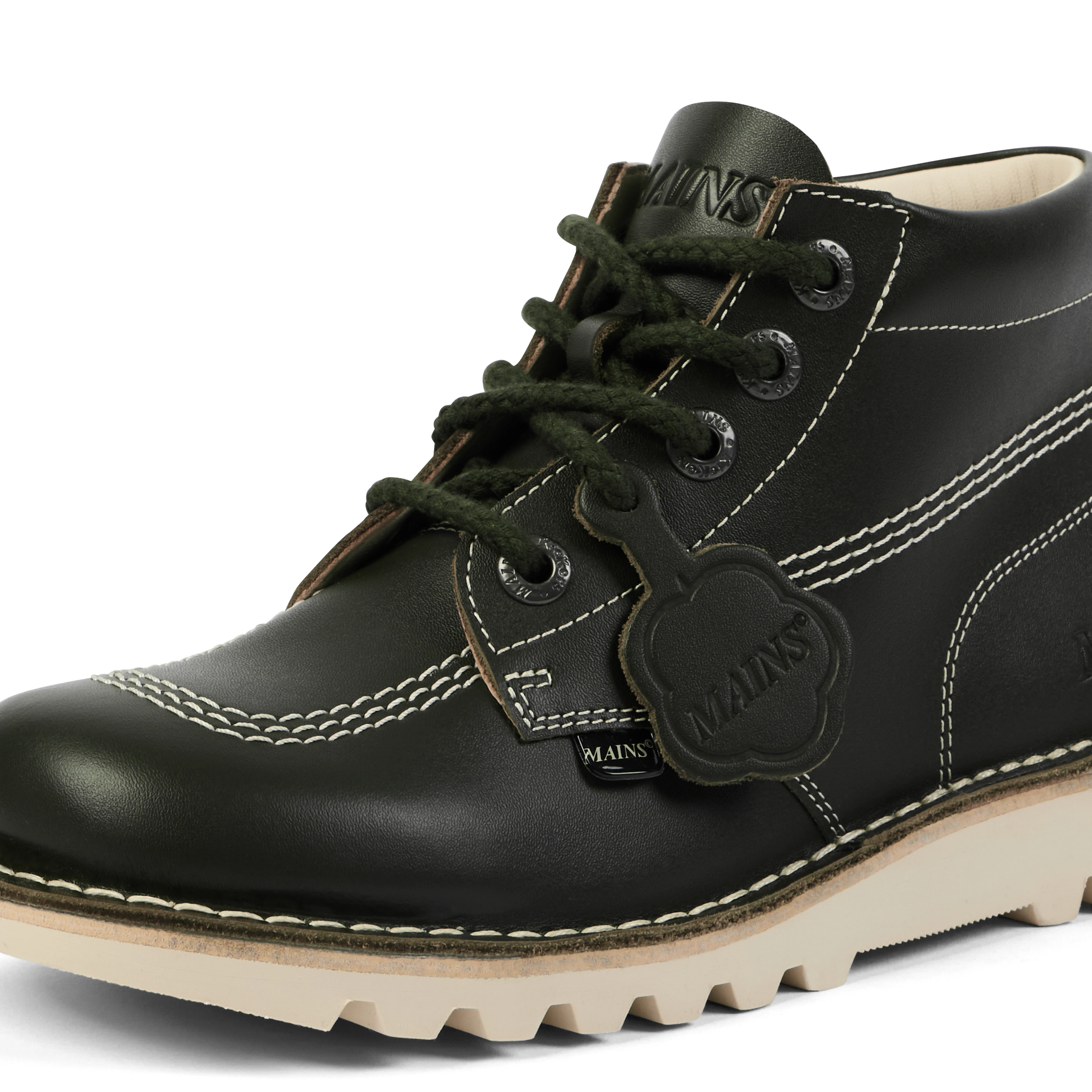 Adult Unisex Kick Hi Grain Leather Mains Dark Green - Image 6