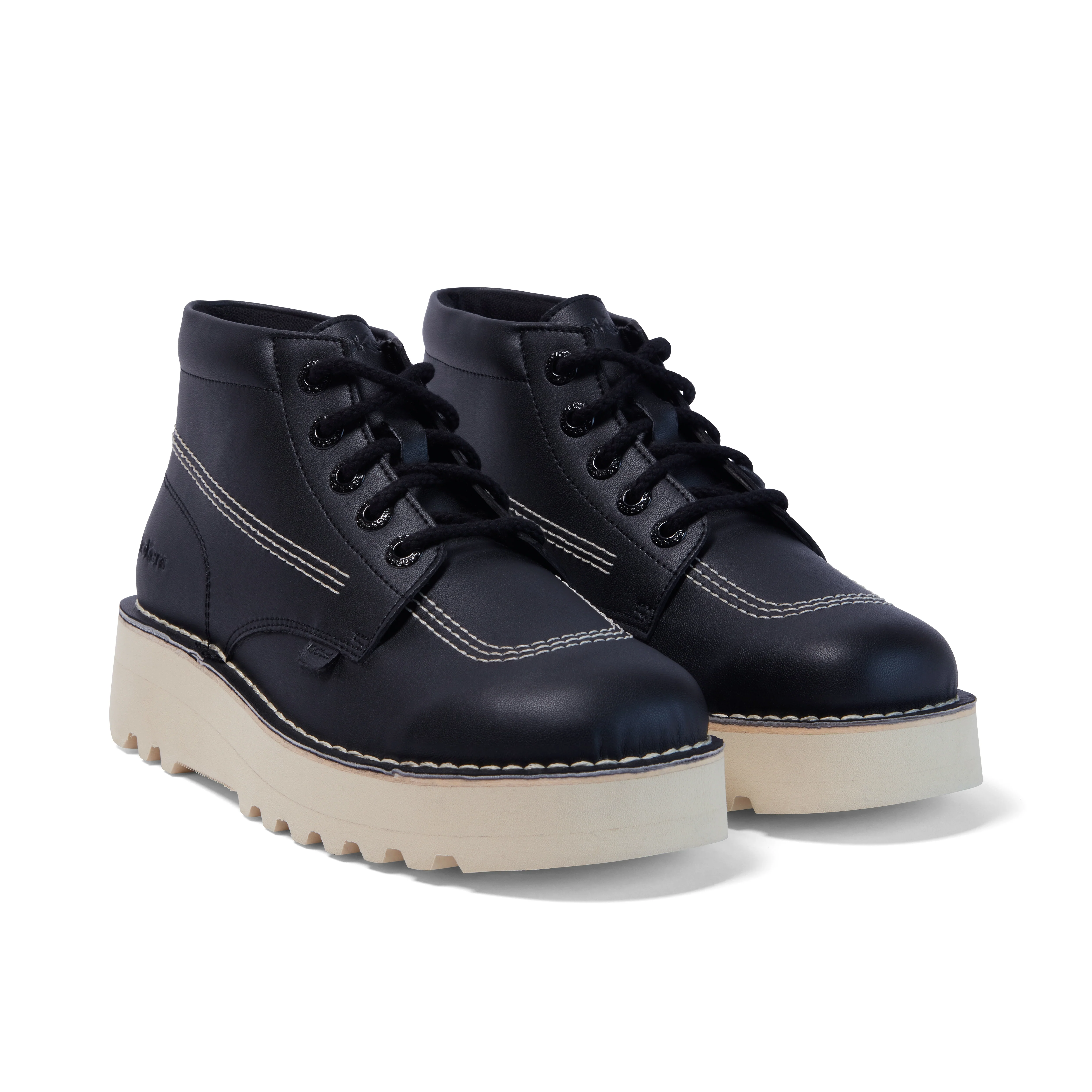 Adult Unisex Kick Hi Stack Leather Alternative Black - Image 3