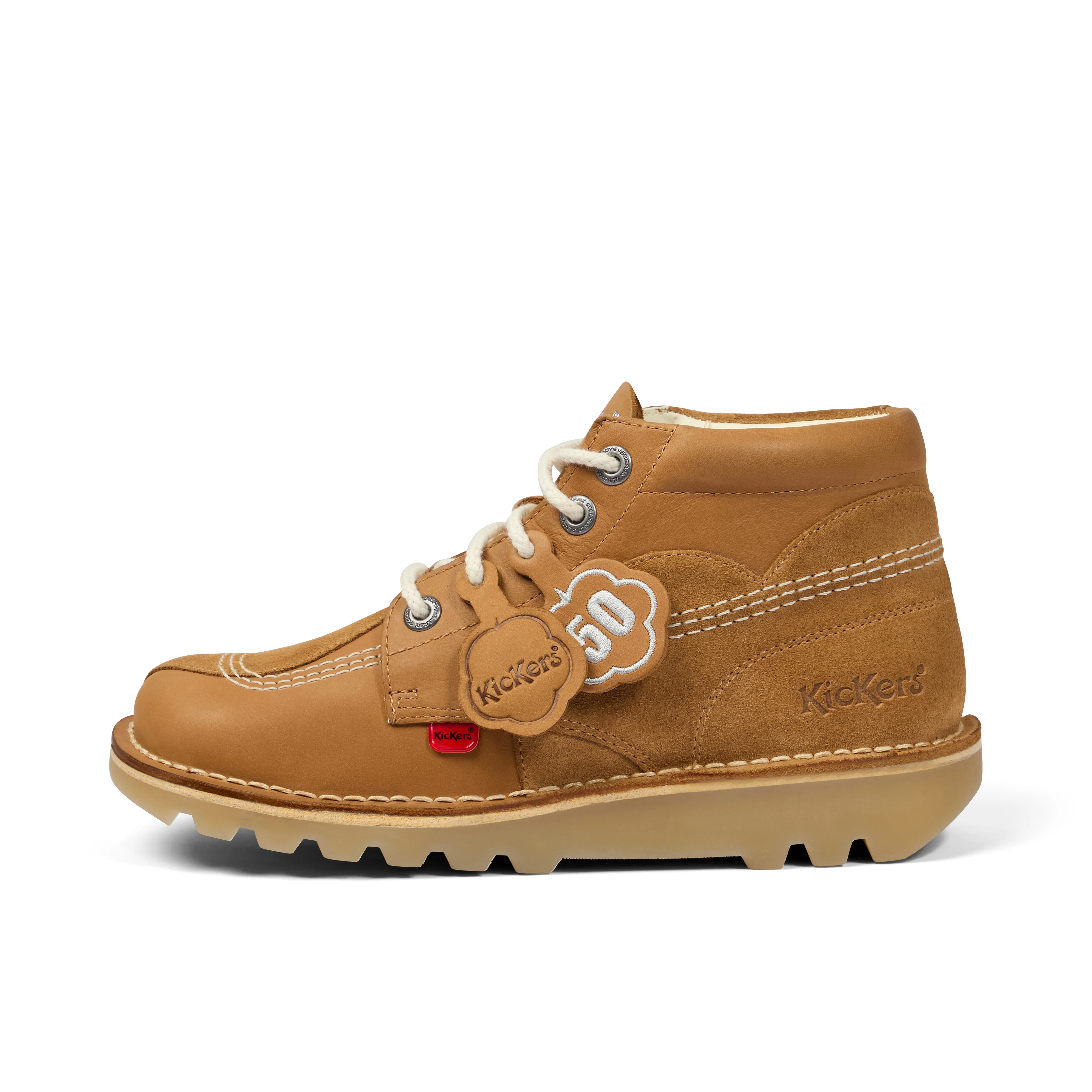 Adult Unisex Kick Hi Stitch Boots Tan