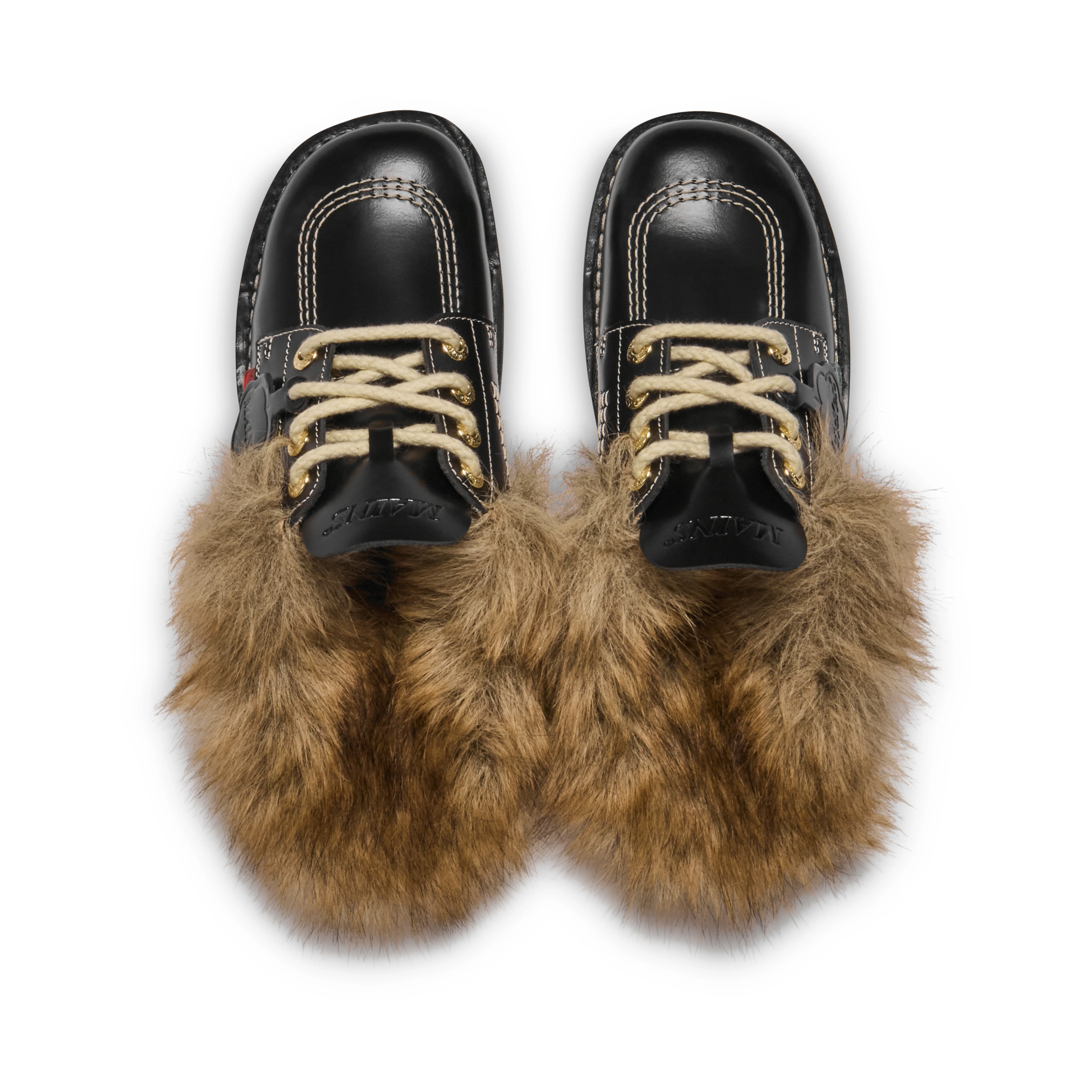 Adult Unisex Kick Mule Fur Mains Black - Image 4