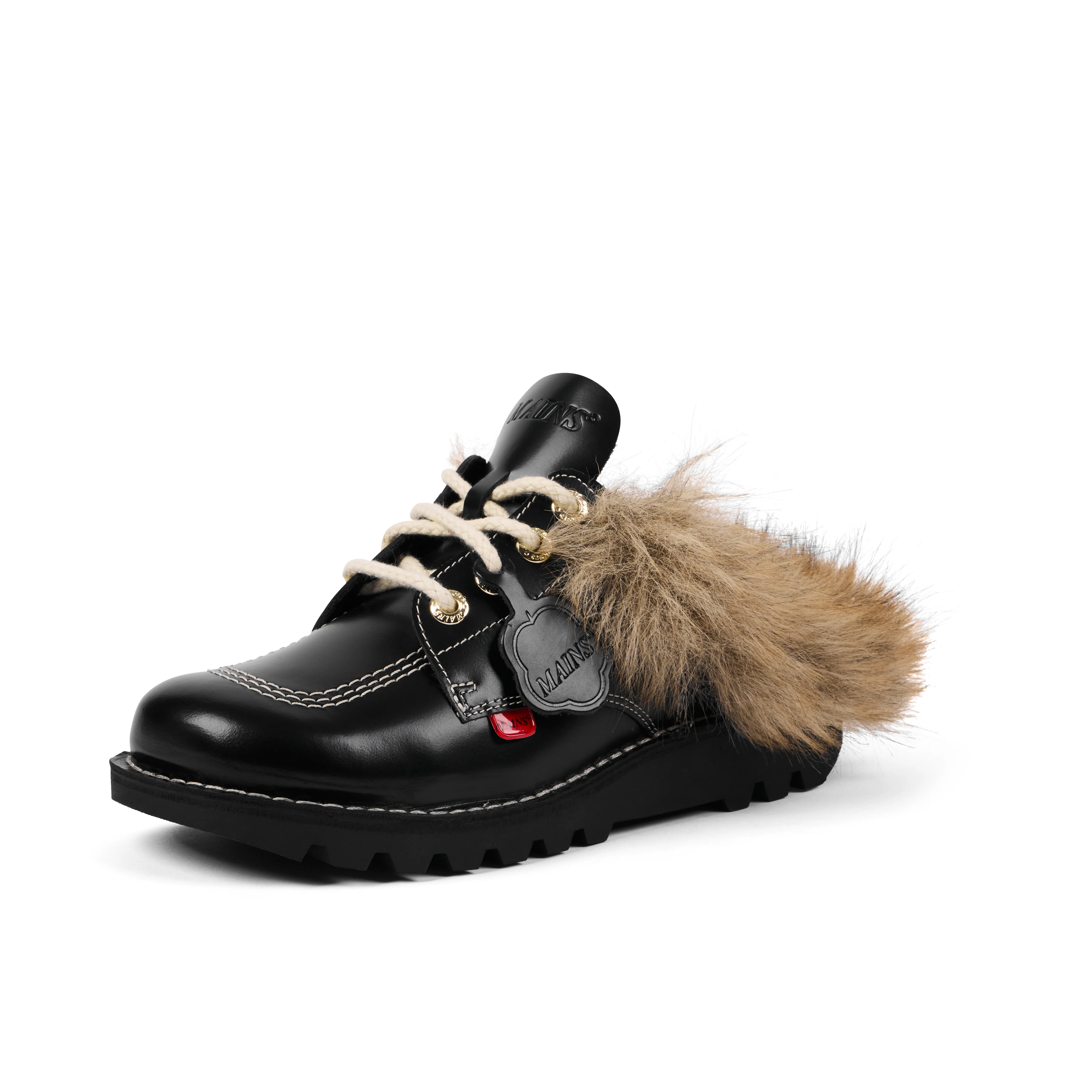 Adult Unisex Kick Mule Fur Mains Black - Image 6