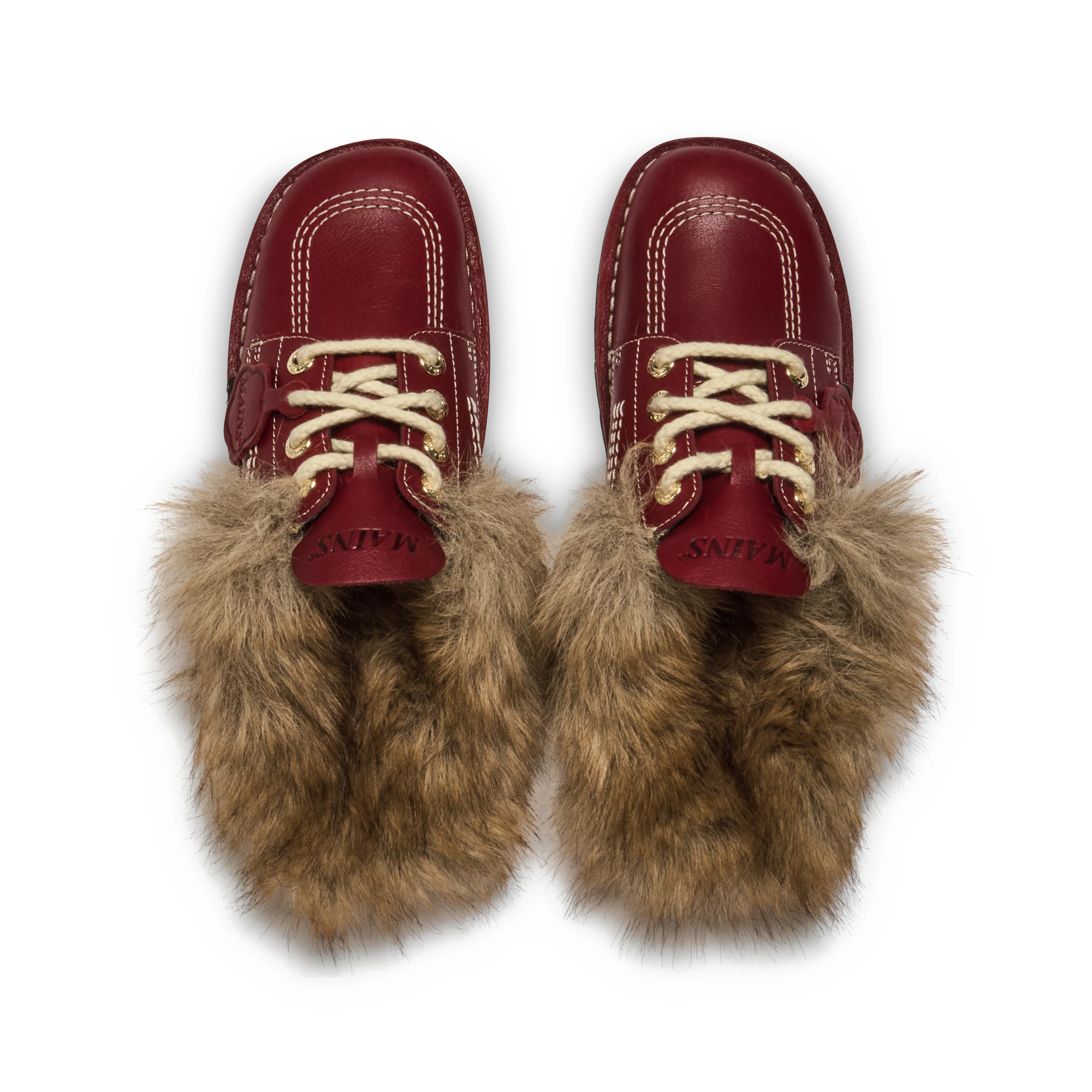 Adult Unisex Kick Mule Fur Mains Red - Image 4