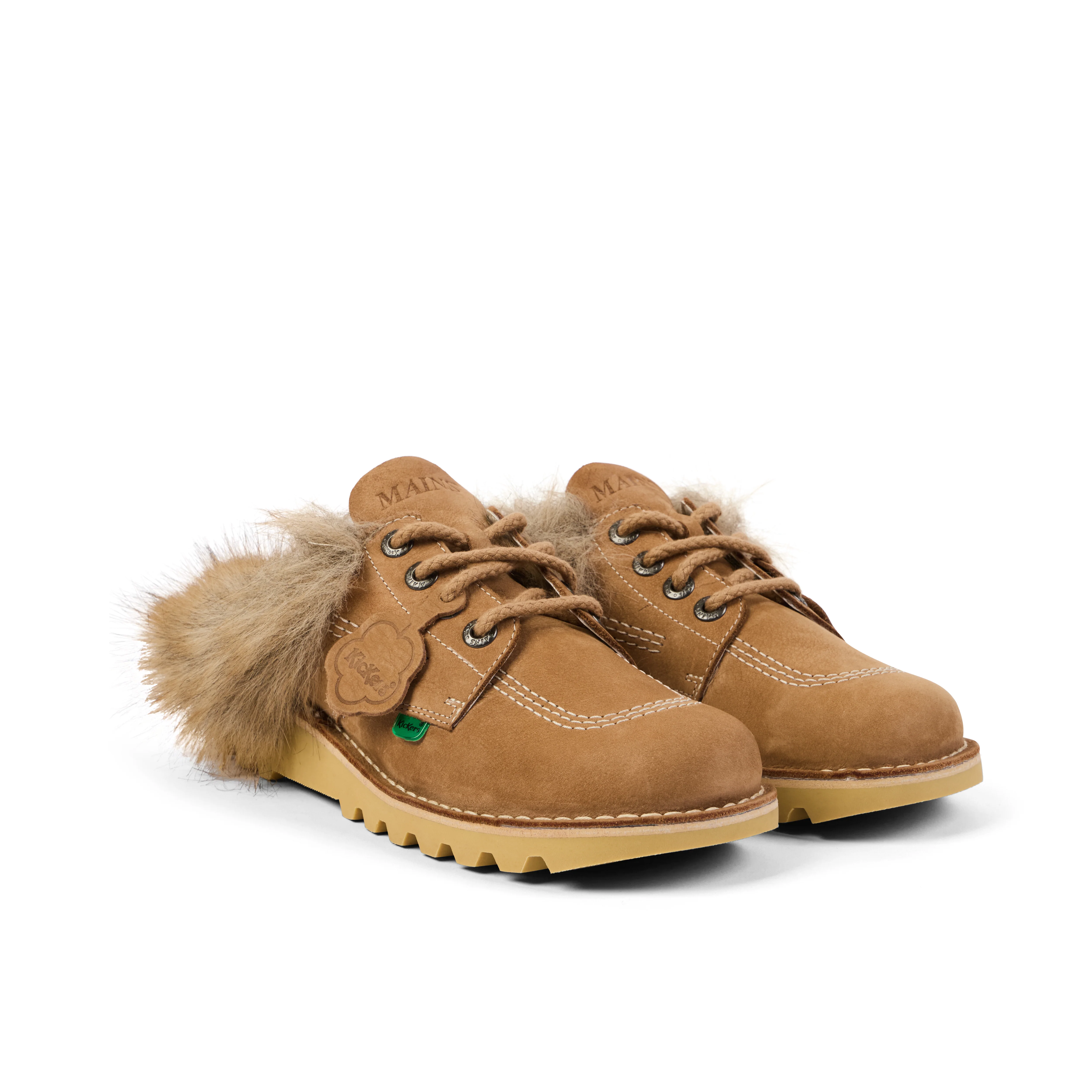 Adult Unisex Kick Mule Fur Mains Tan - Image 3
