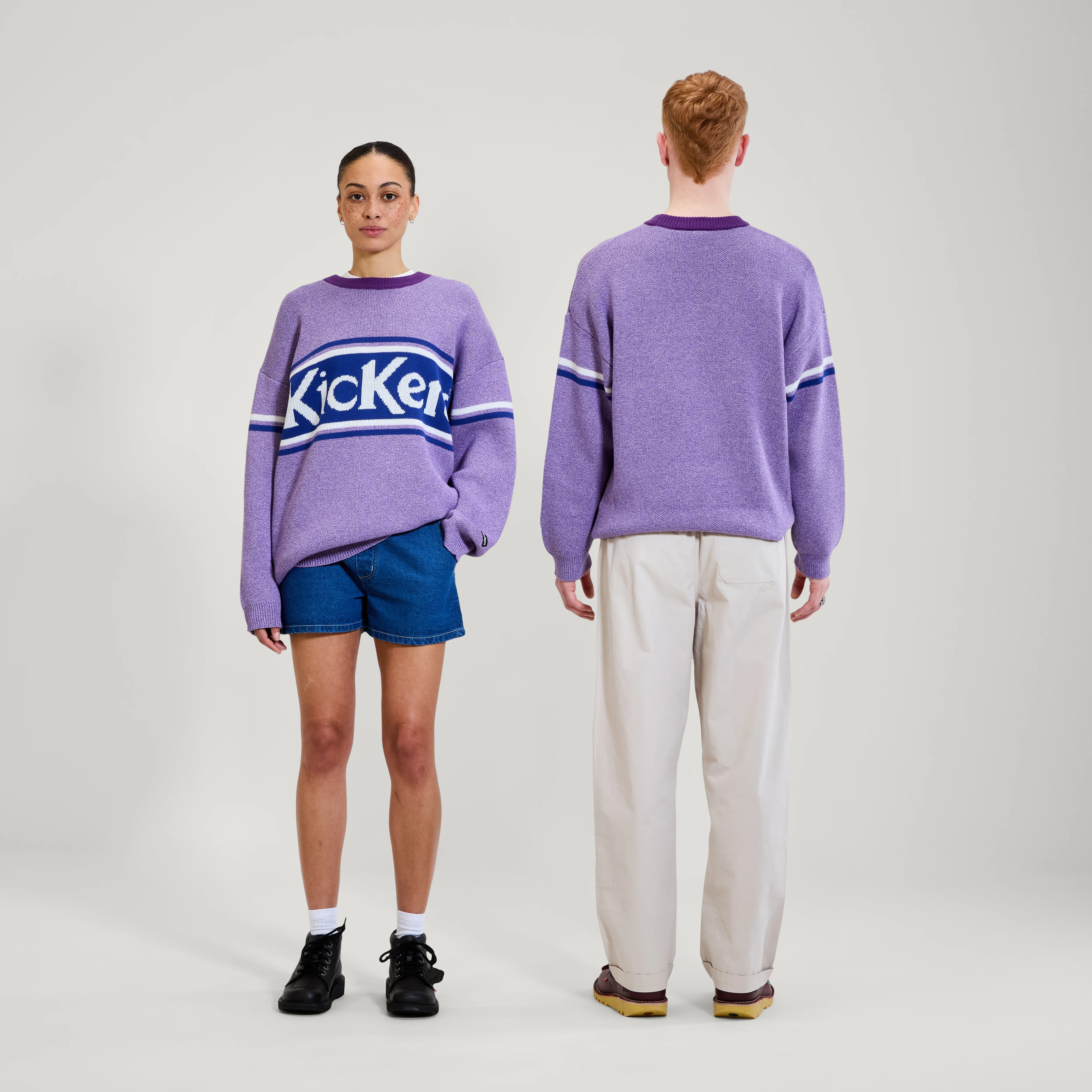 Adult Unisex Kickers Chest Logo Knit Purple - Image 2