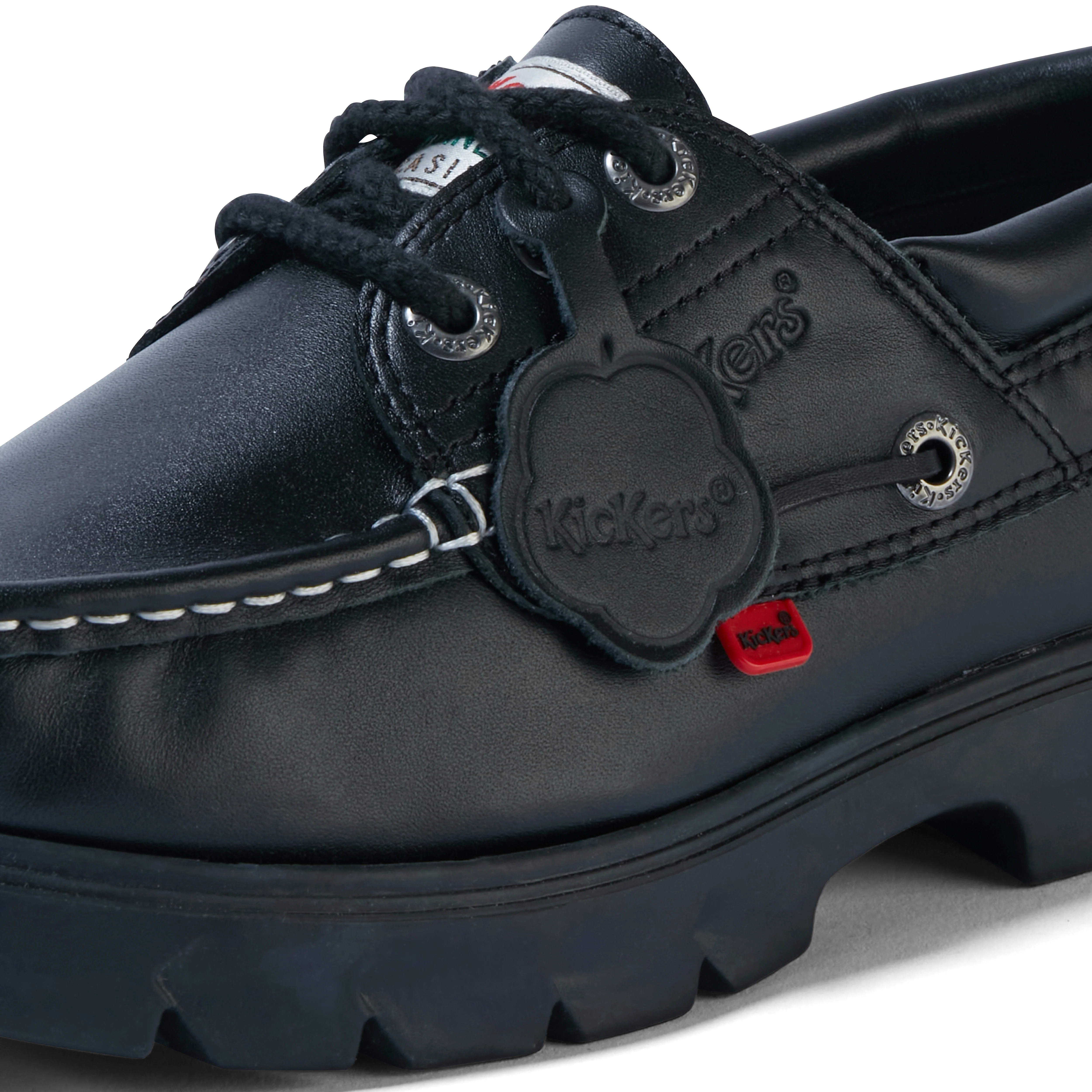 Adult Unisex Lennon Boatshoe Leather Black - Image 6