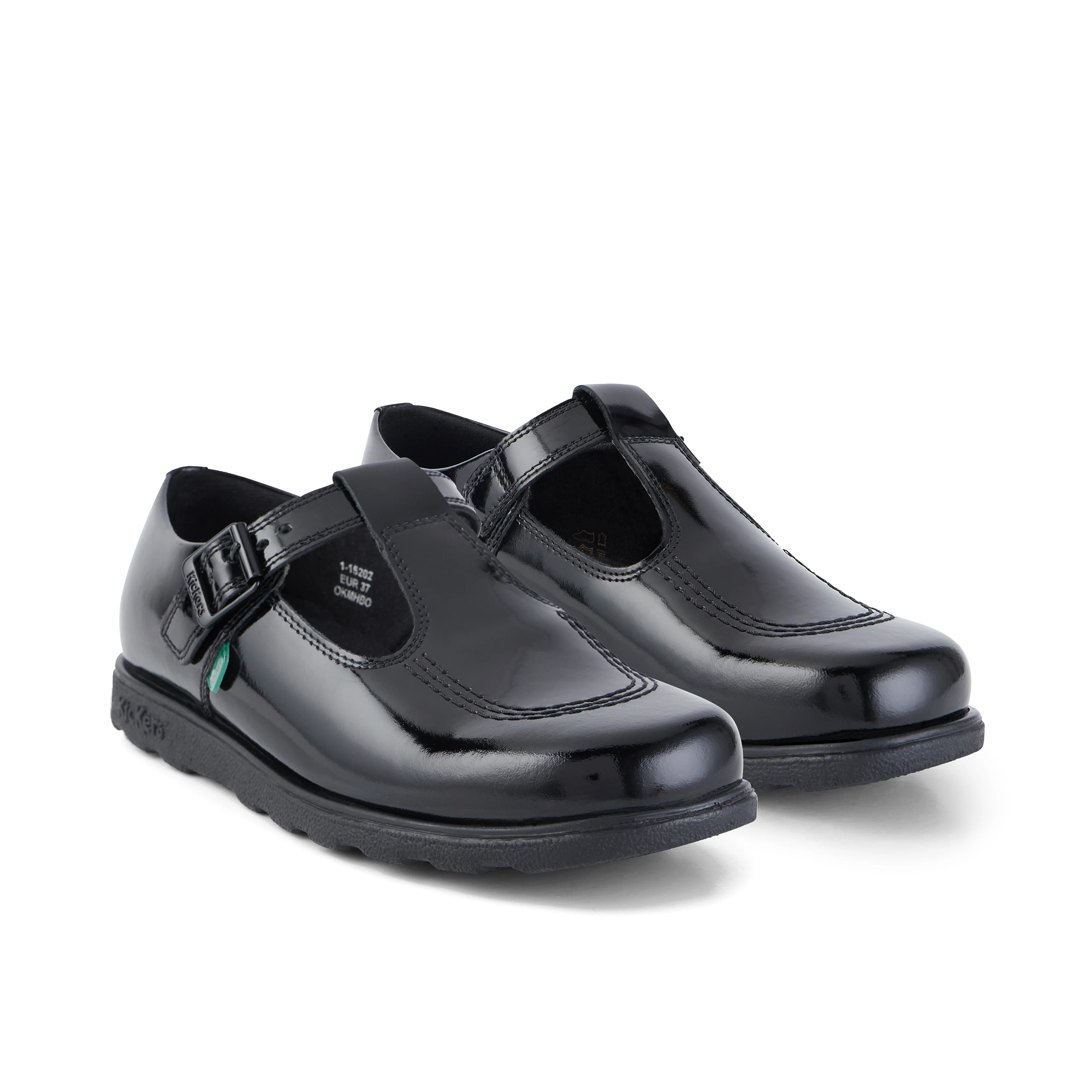 Adult Womens Fragma T-Buckle Patent Leather Black - Image 3