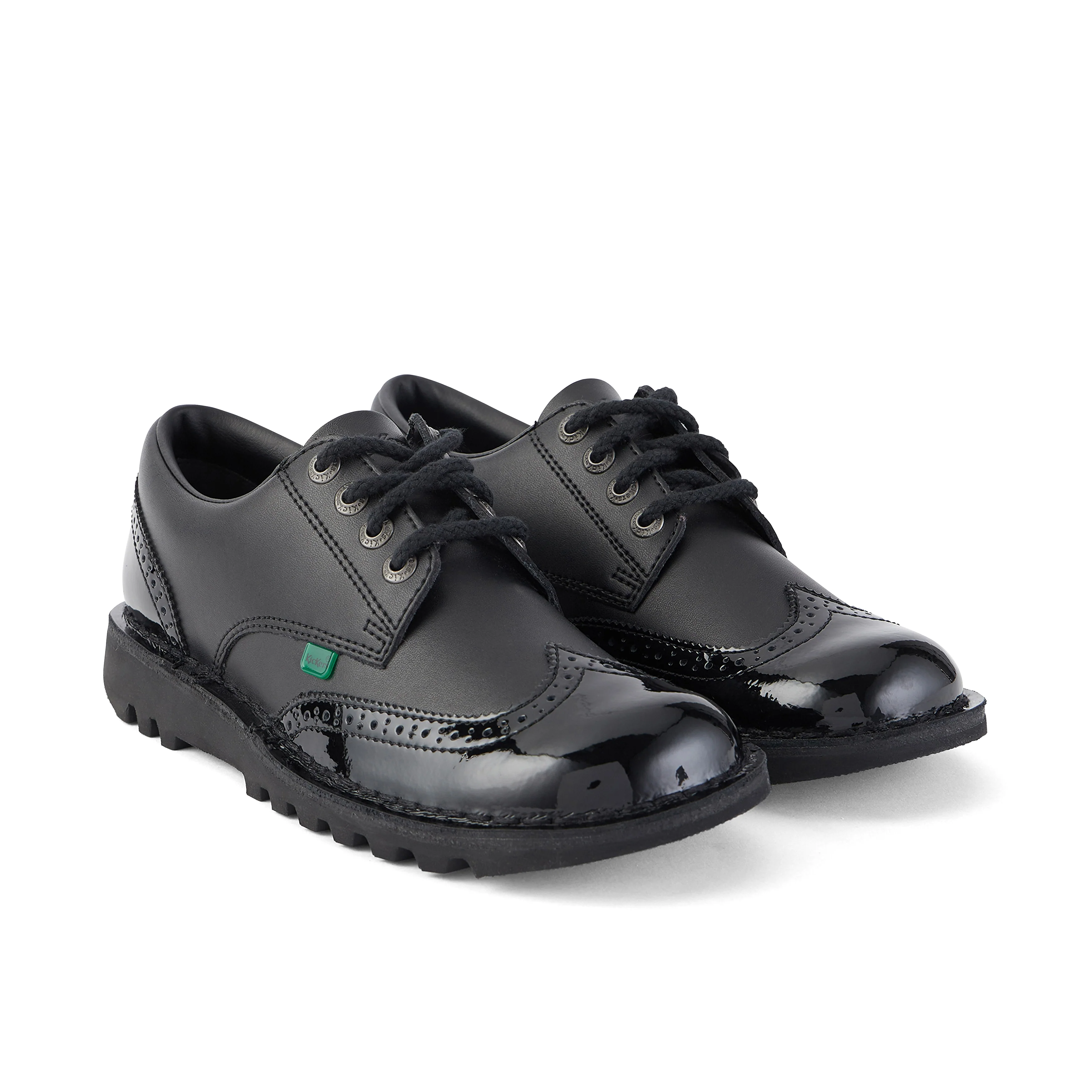 Adult Womens Kick Lo Brogue Leather Black - Image 3