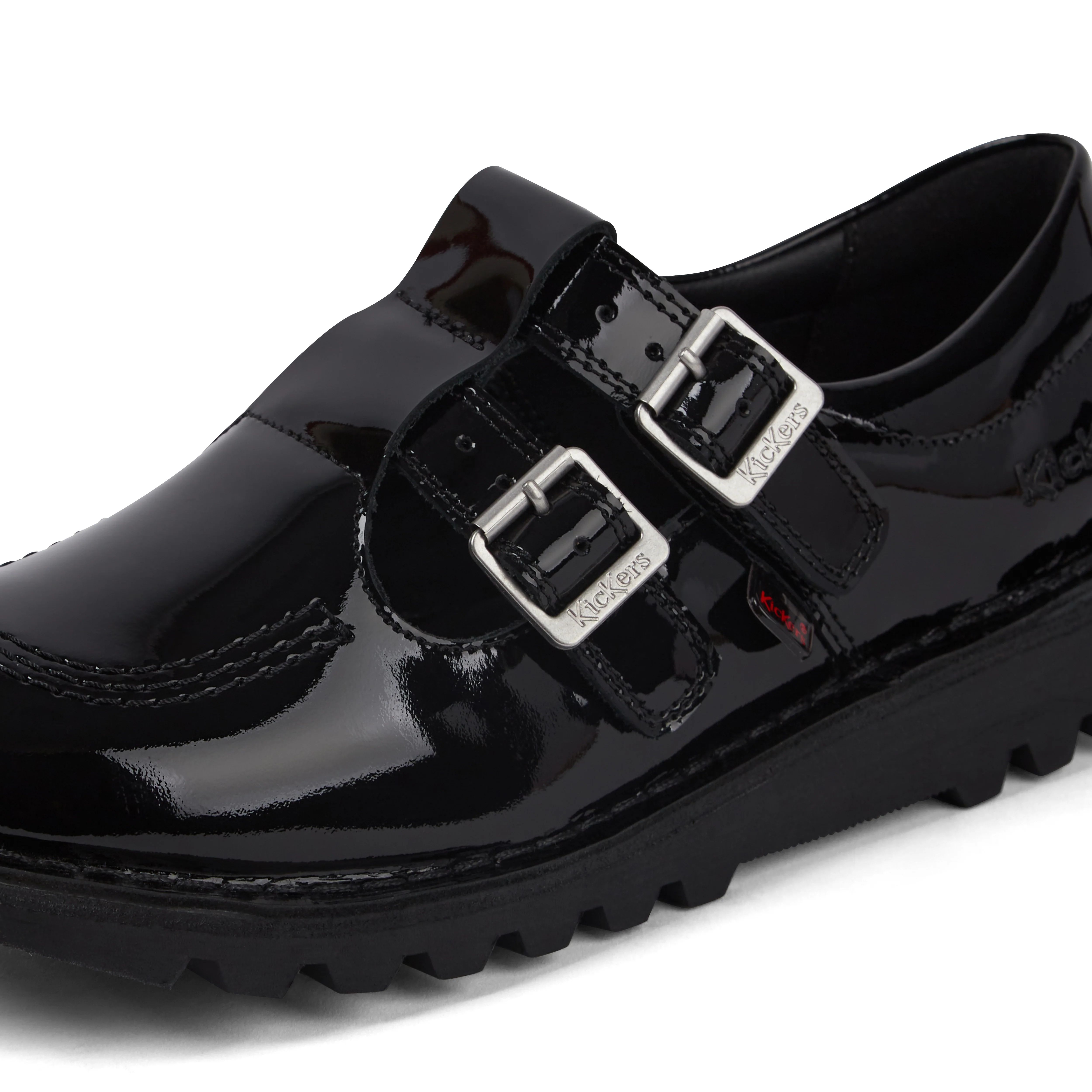 Adult Womens Kick T Double Patent Leather Black - Image 6