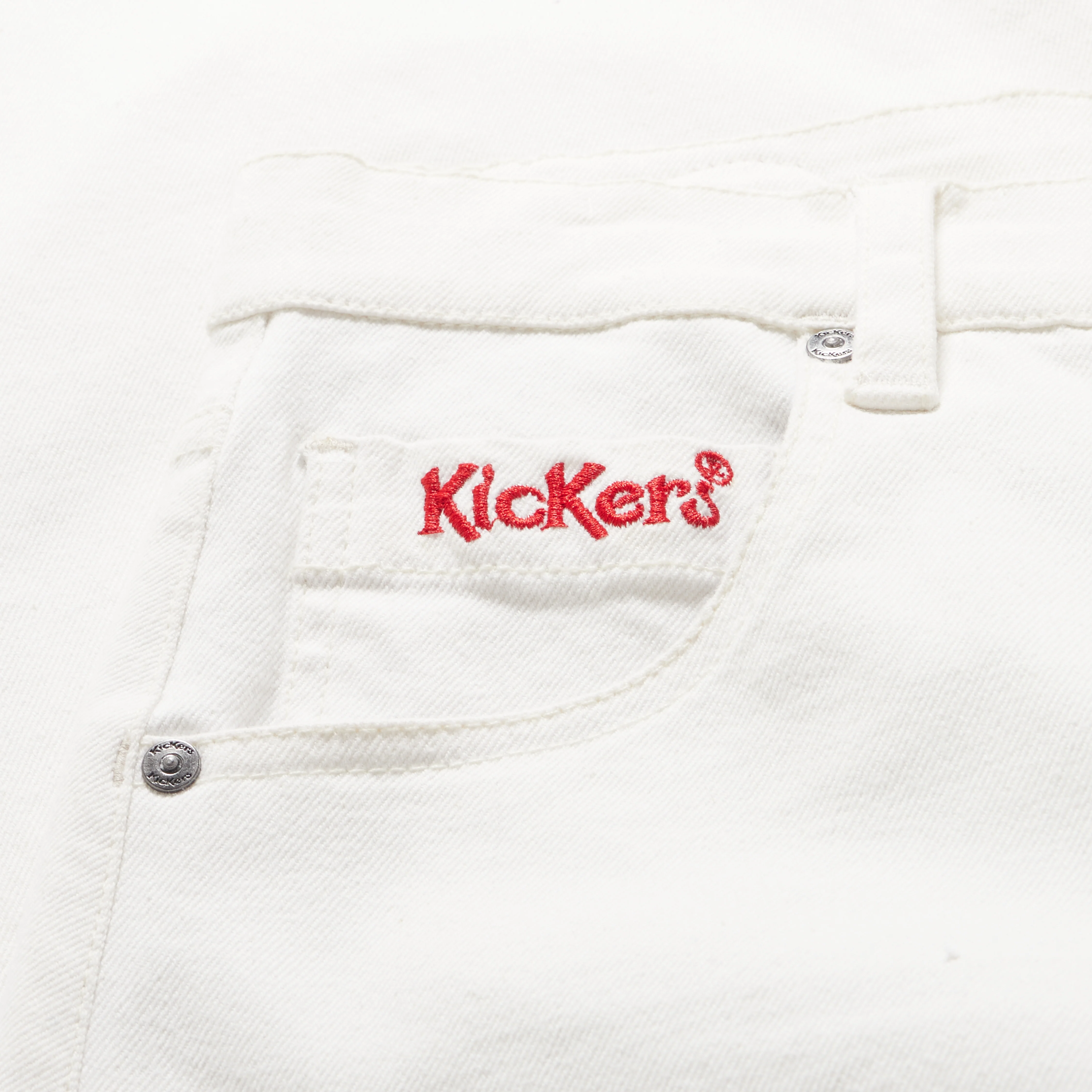 Adult Womens Kickers Classic Barrel Leg Jean White - Image 5