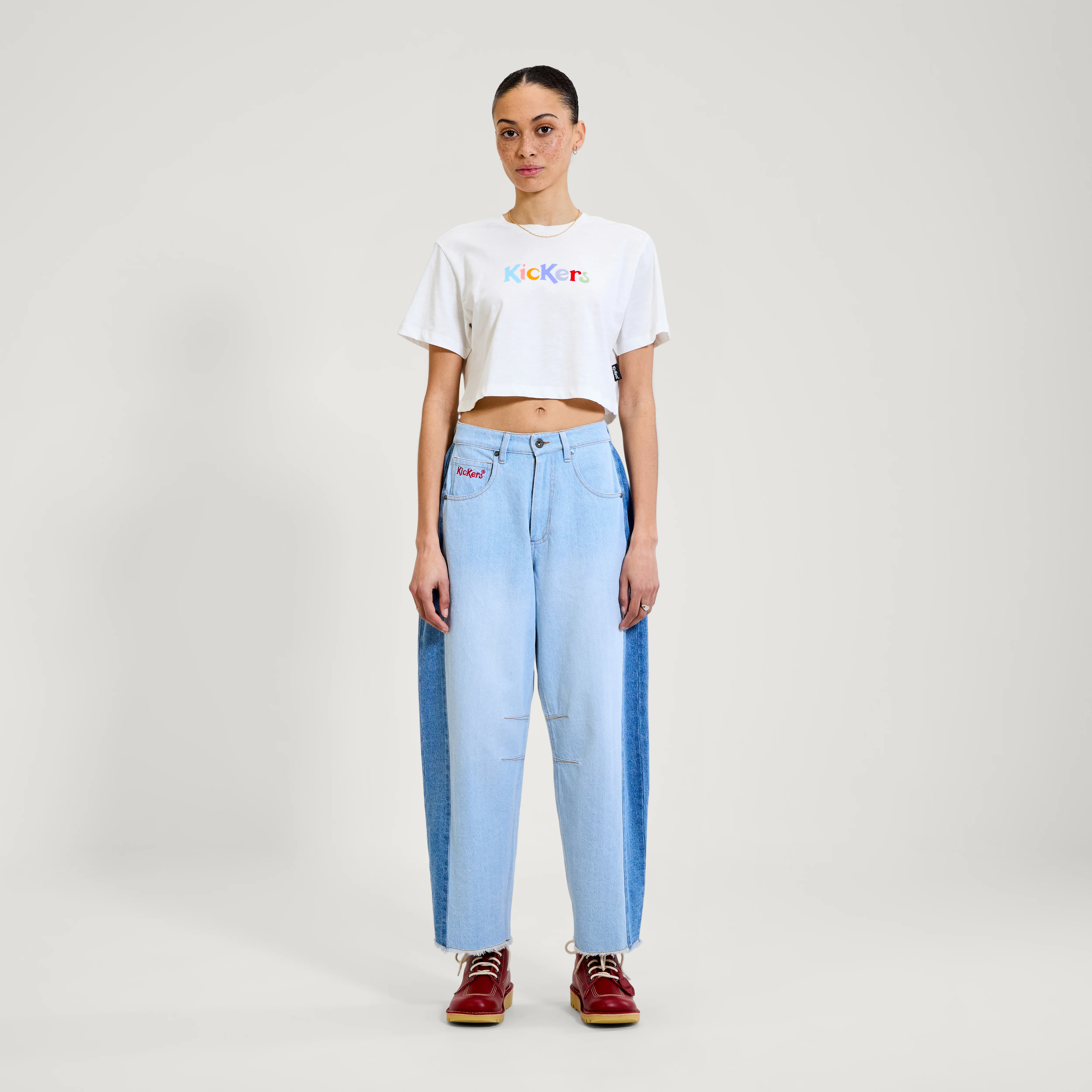 Adult Womens Kickers Classic Crew Neck Tee White - Image 3