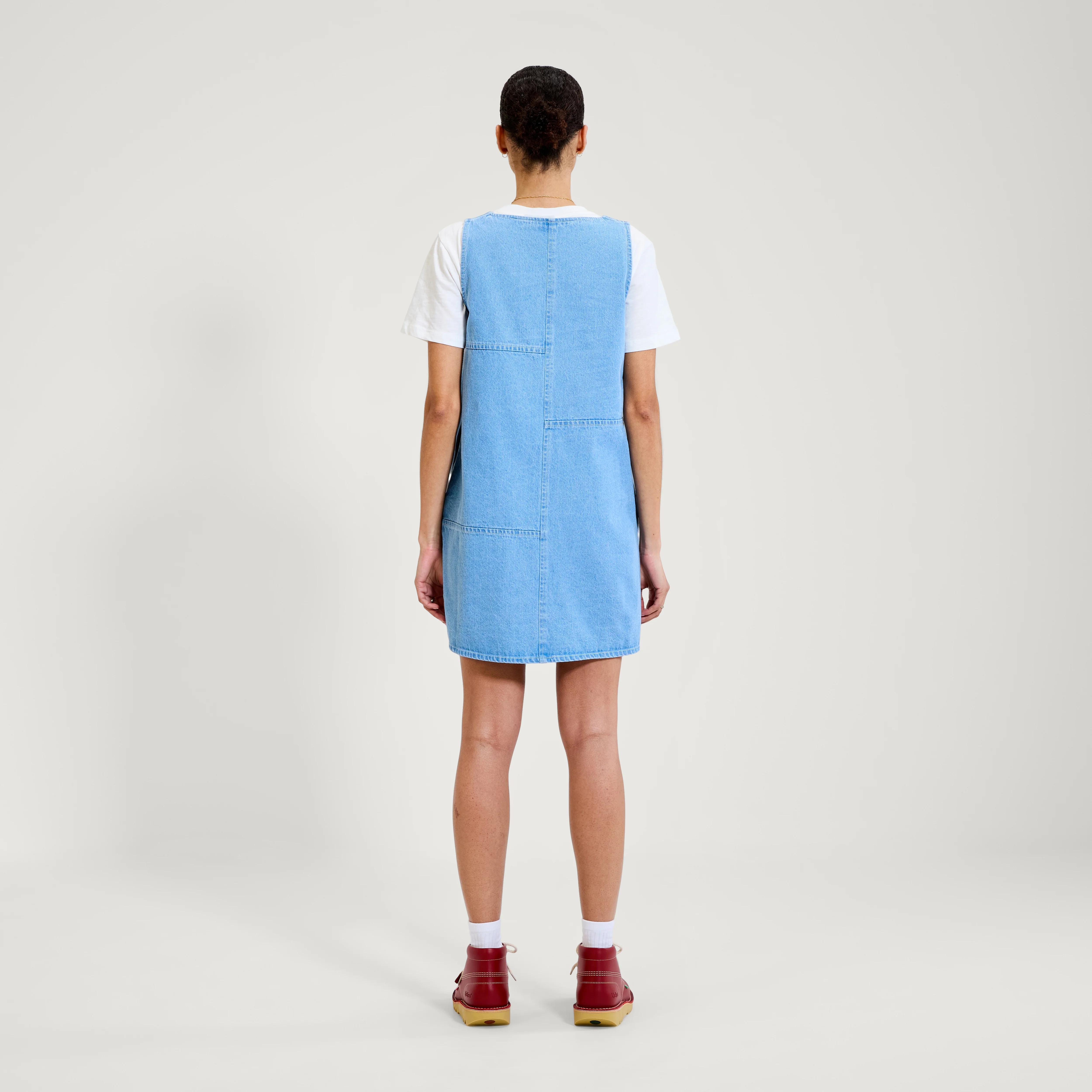 Adult Womens Kickers Classic Denim Mini Dress Blue - Image 5