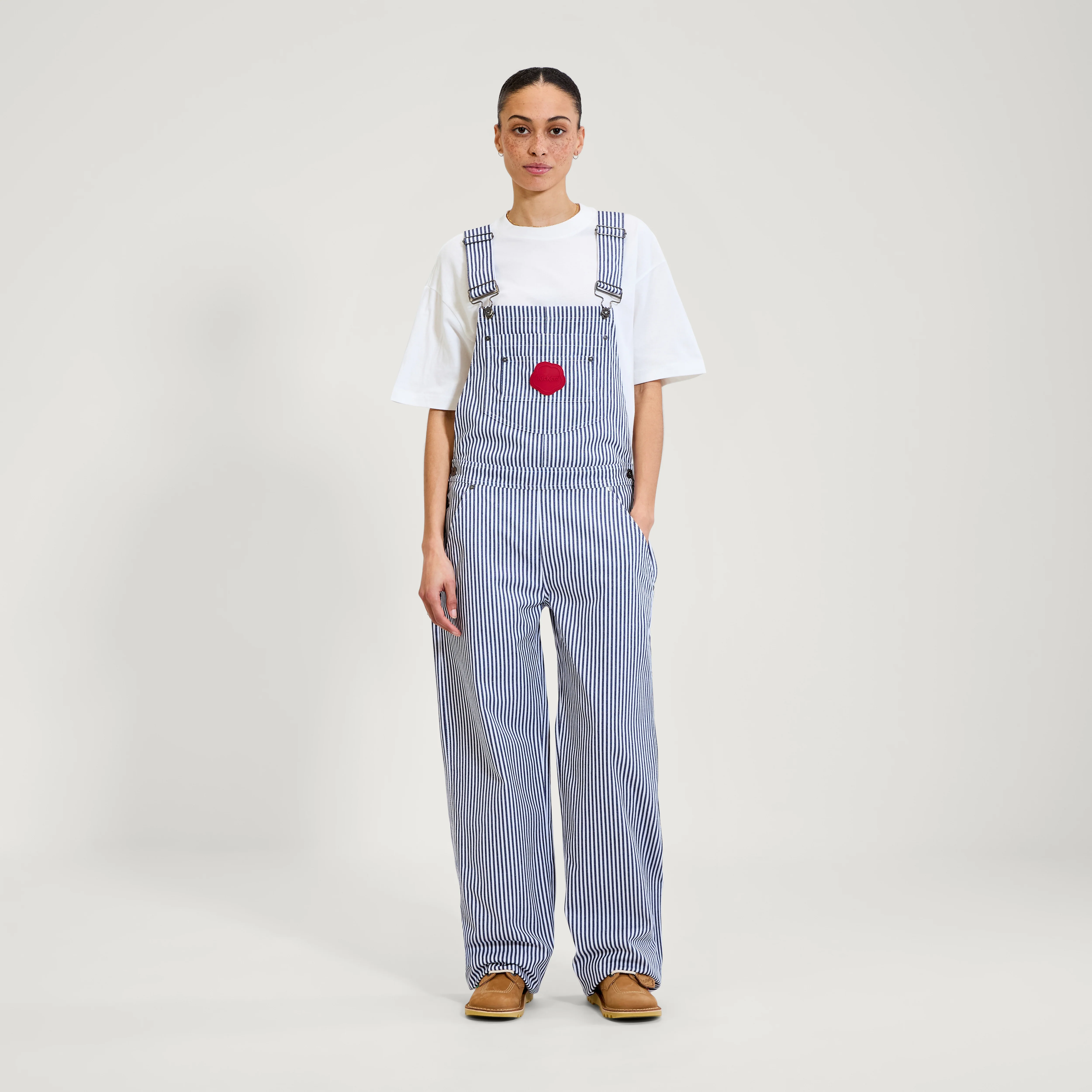 Adult Womens Kickers Classic Dungaree Blue/White - Image 6