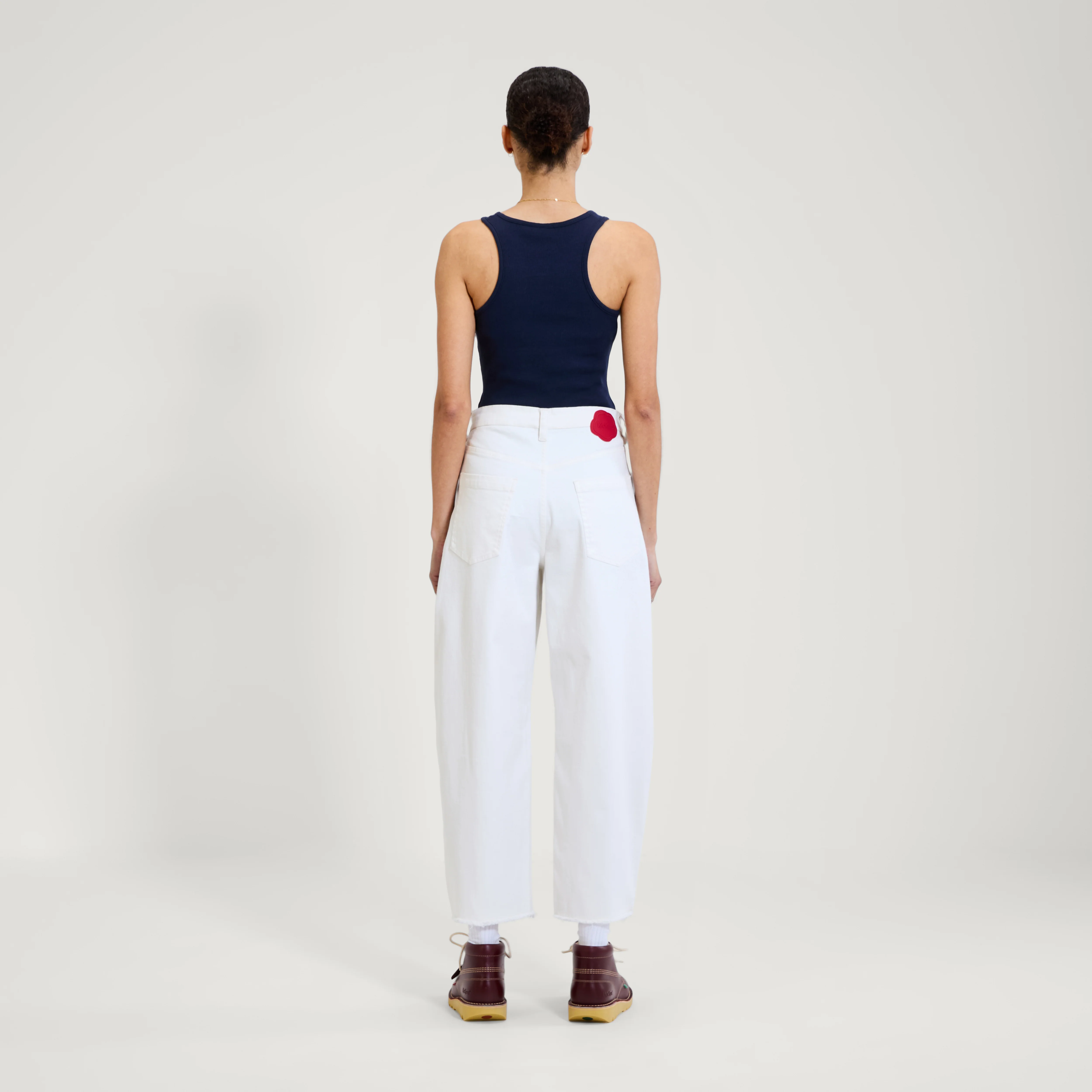 Adult Womens Kickers Classic Ribbed Vest Navy - Image 4