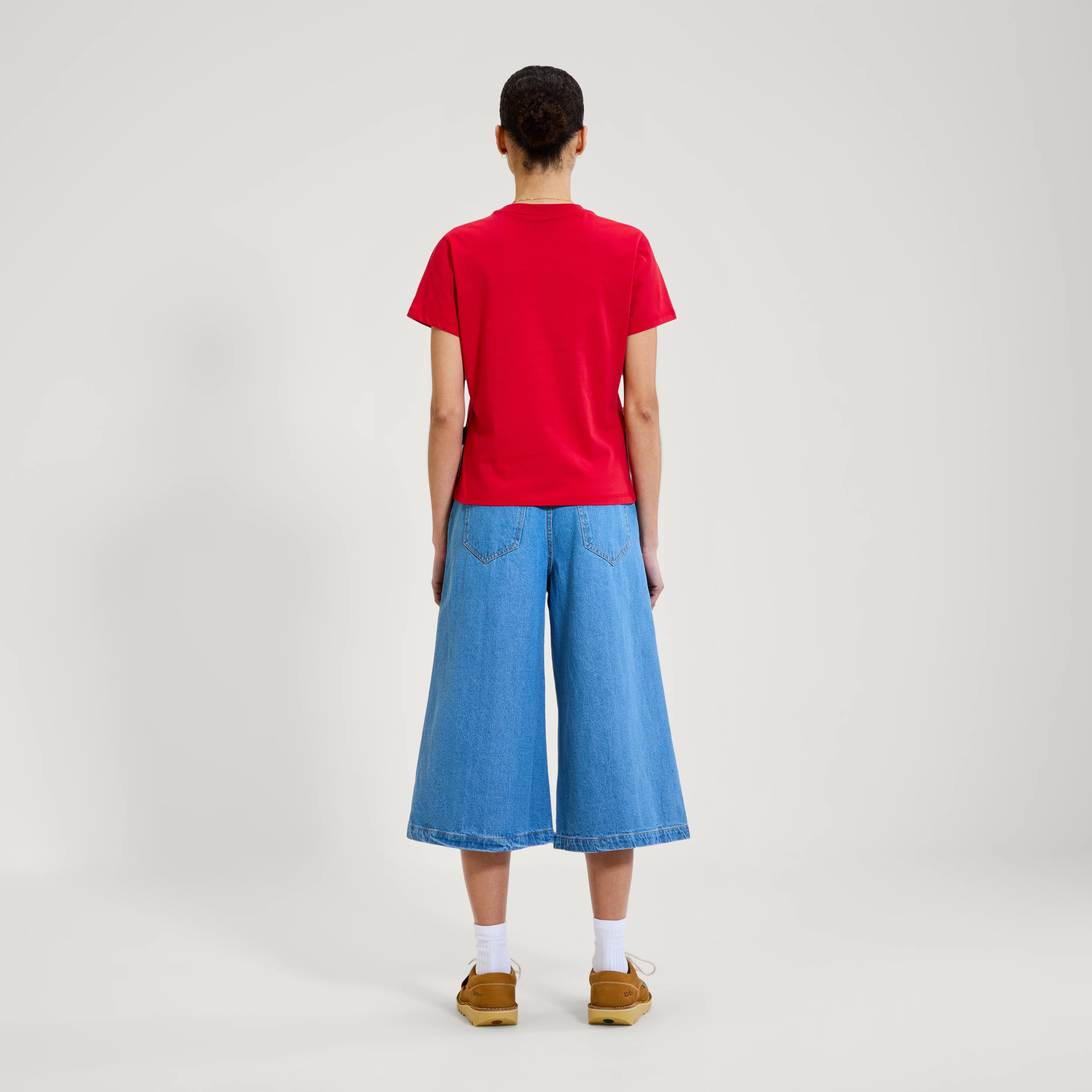 Adult Womens Kickers Classic Skinny Tee Red - Image 6