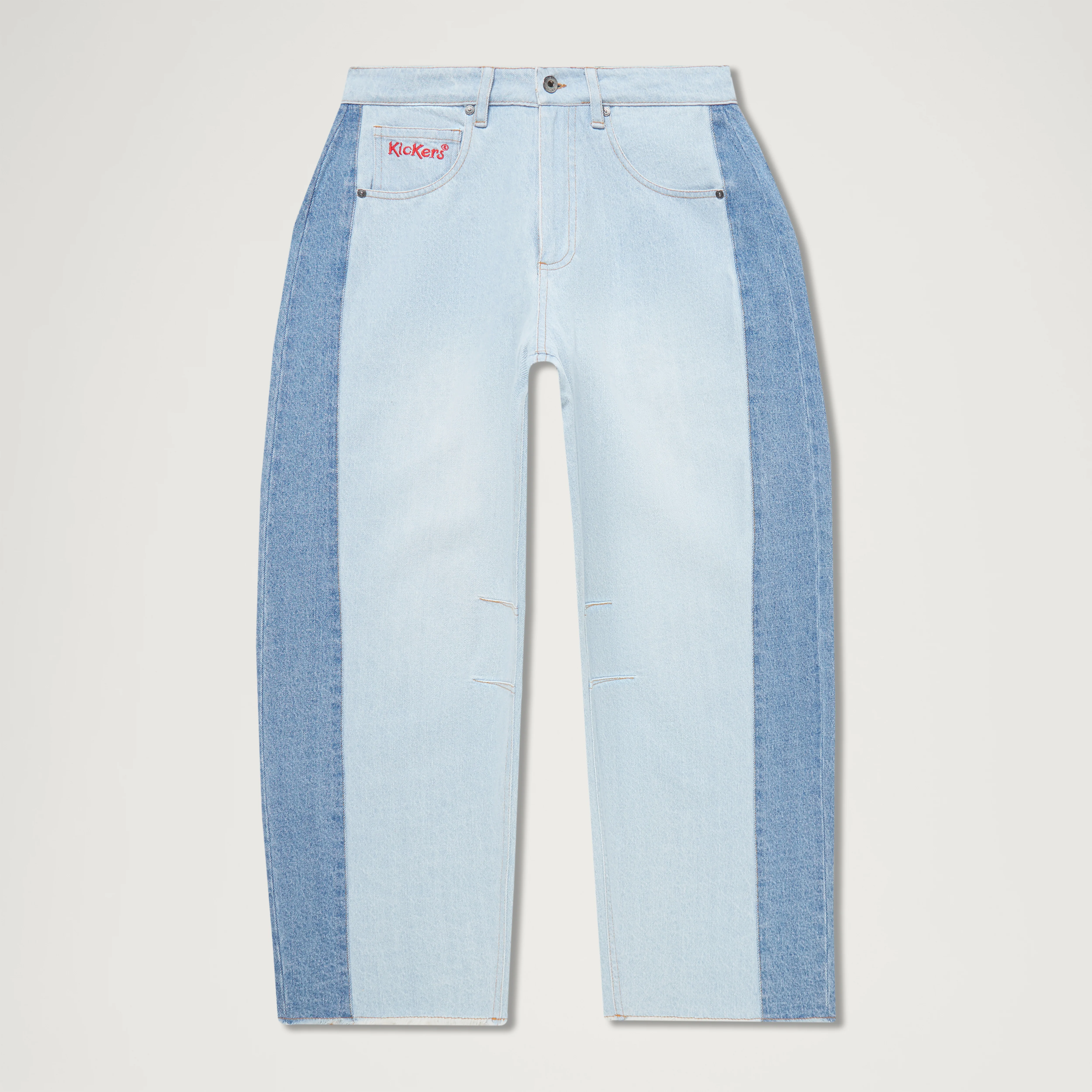 Adult Womens Kickers Classic Wide Leg Barrel Jean Blue