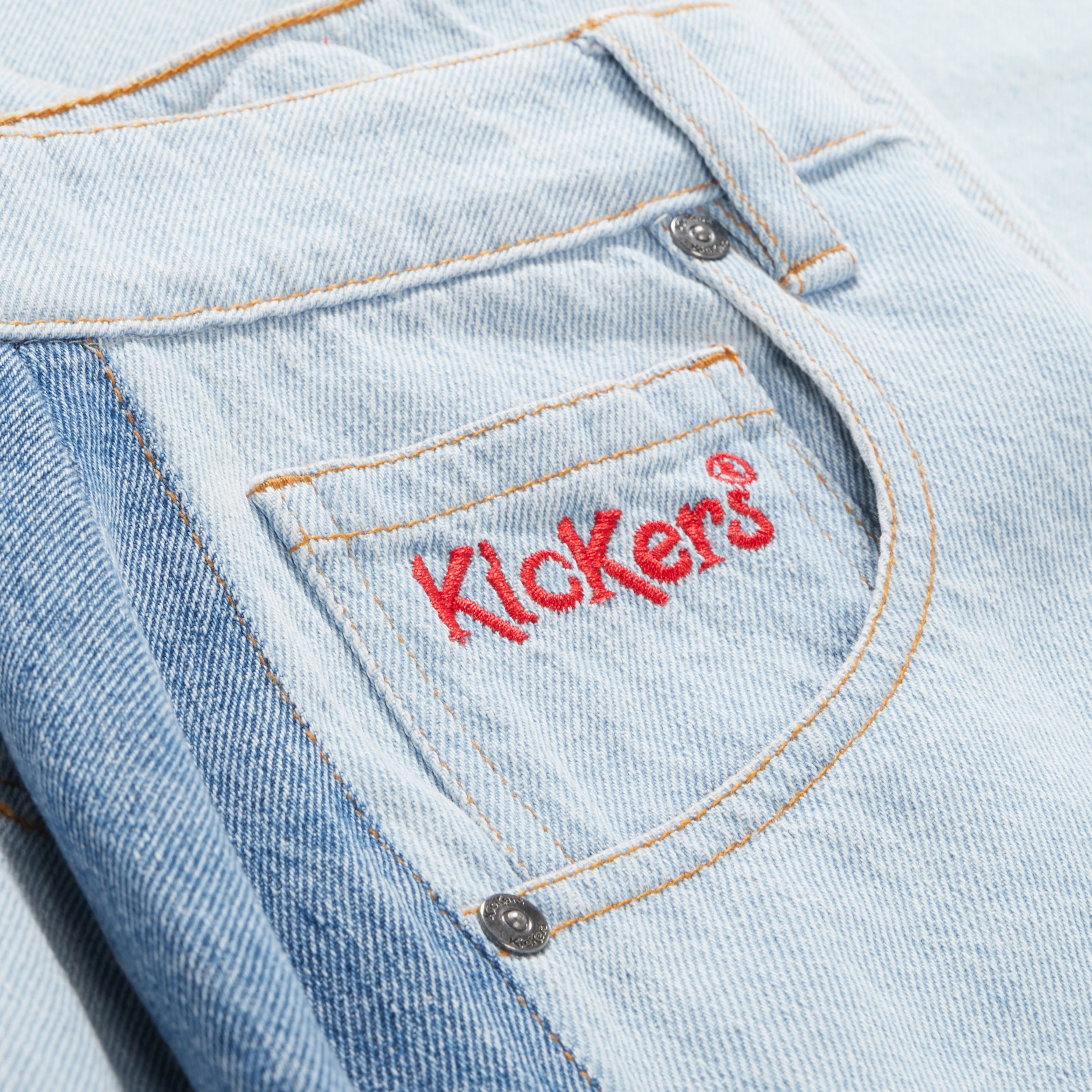 Adult Womens Kickers Classic Wide Leg Barrel Jean Blue - Image 4