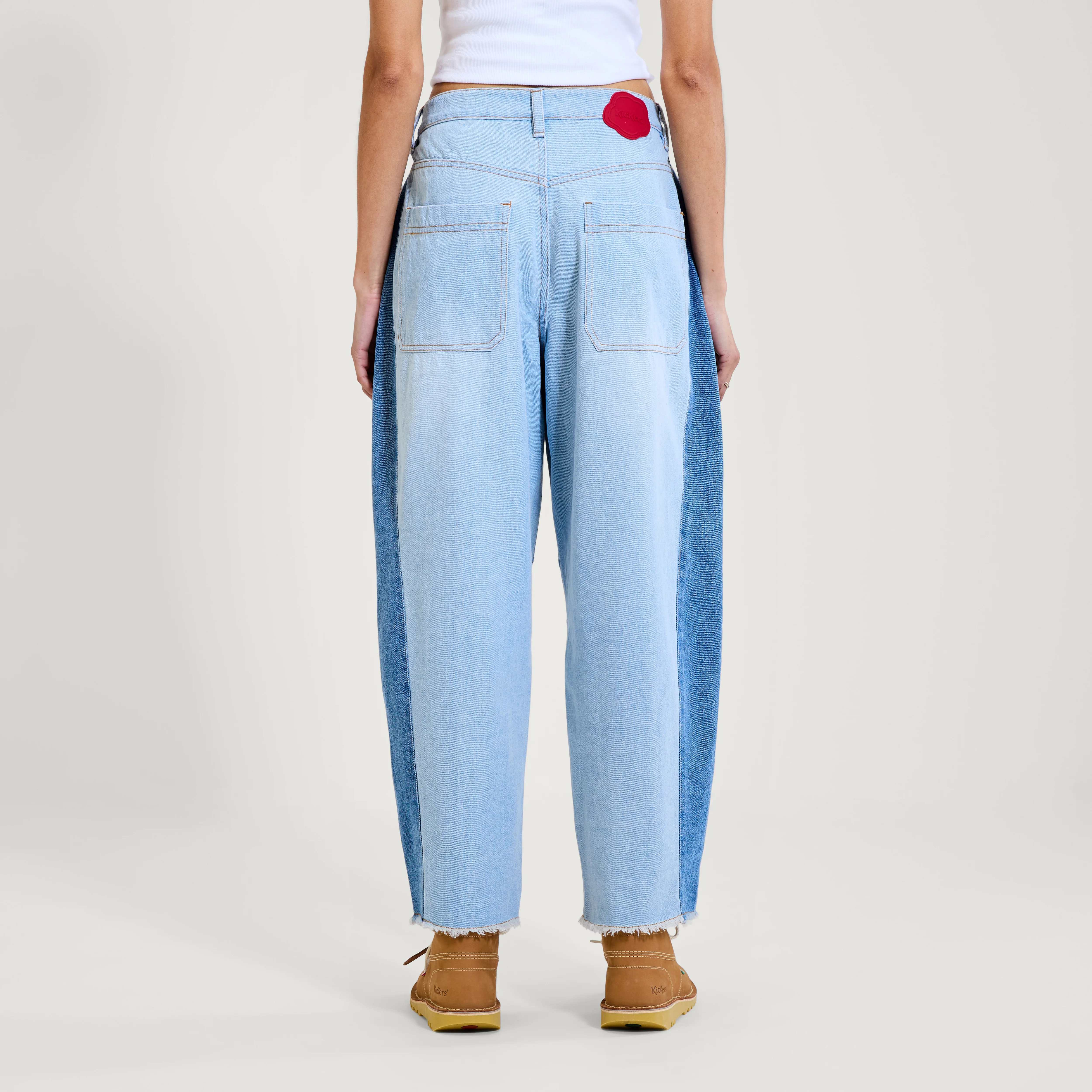 Adult Womens Kickers Classic Wide Leg Barrel Jean Blue - Image 6