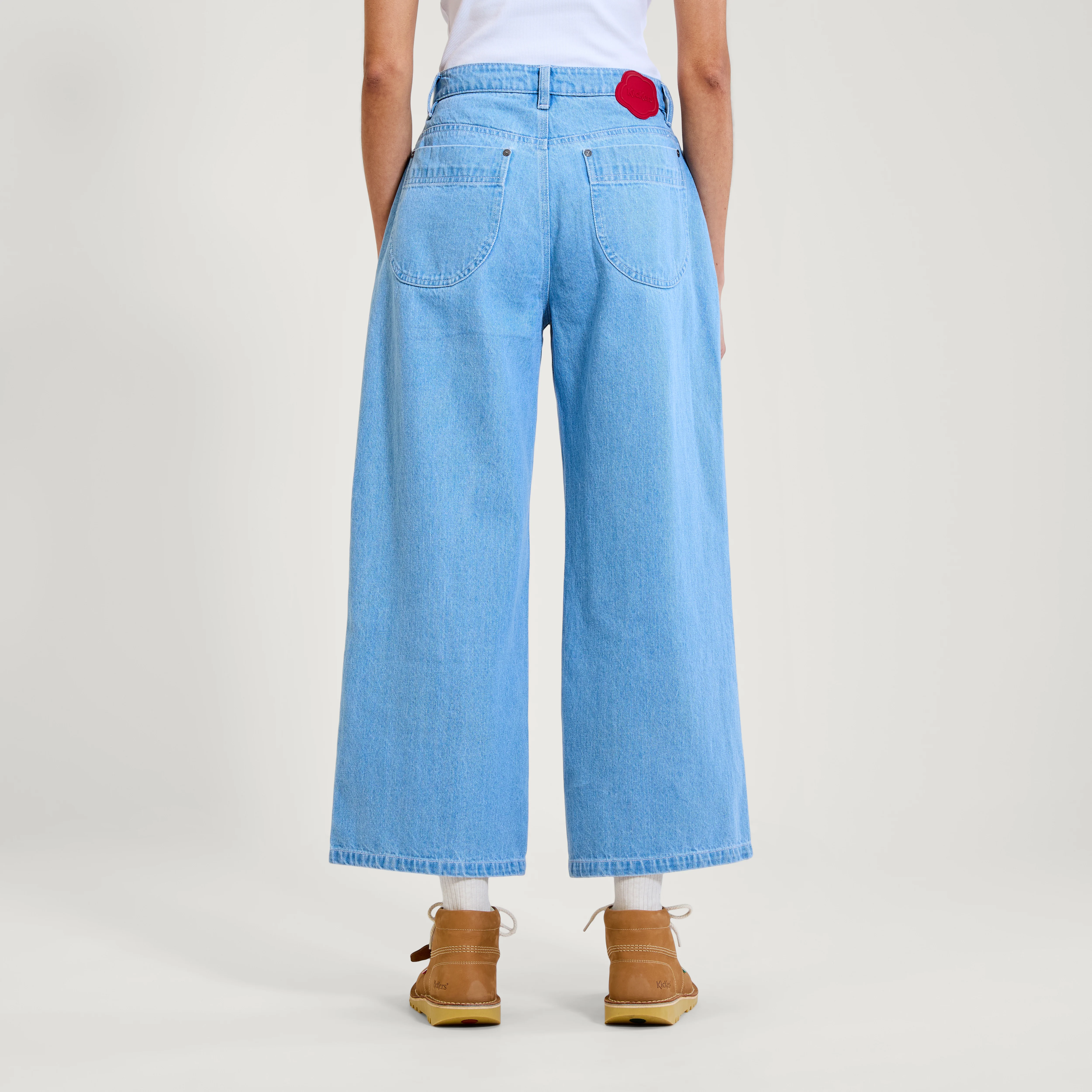 Adult Womens Kickers Classic Wide Leg Jean Blue - Image 6