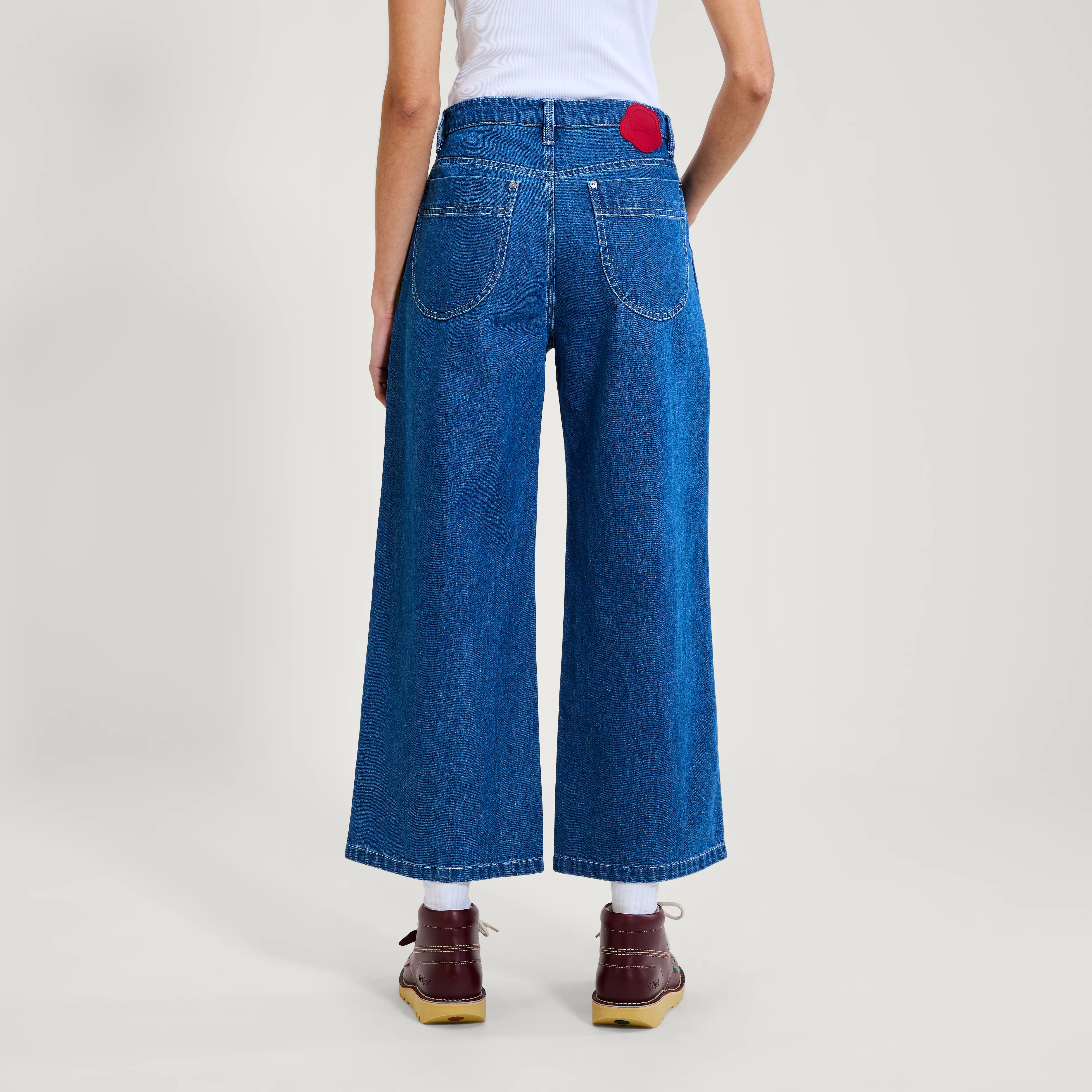 Adult Womens Kickers Classic Wide Leg Jean Blue - Image 4