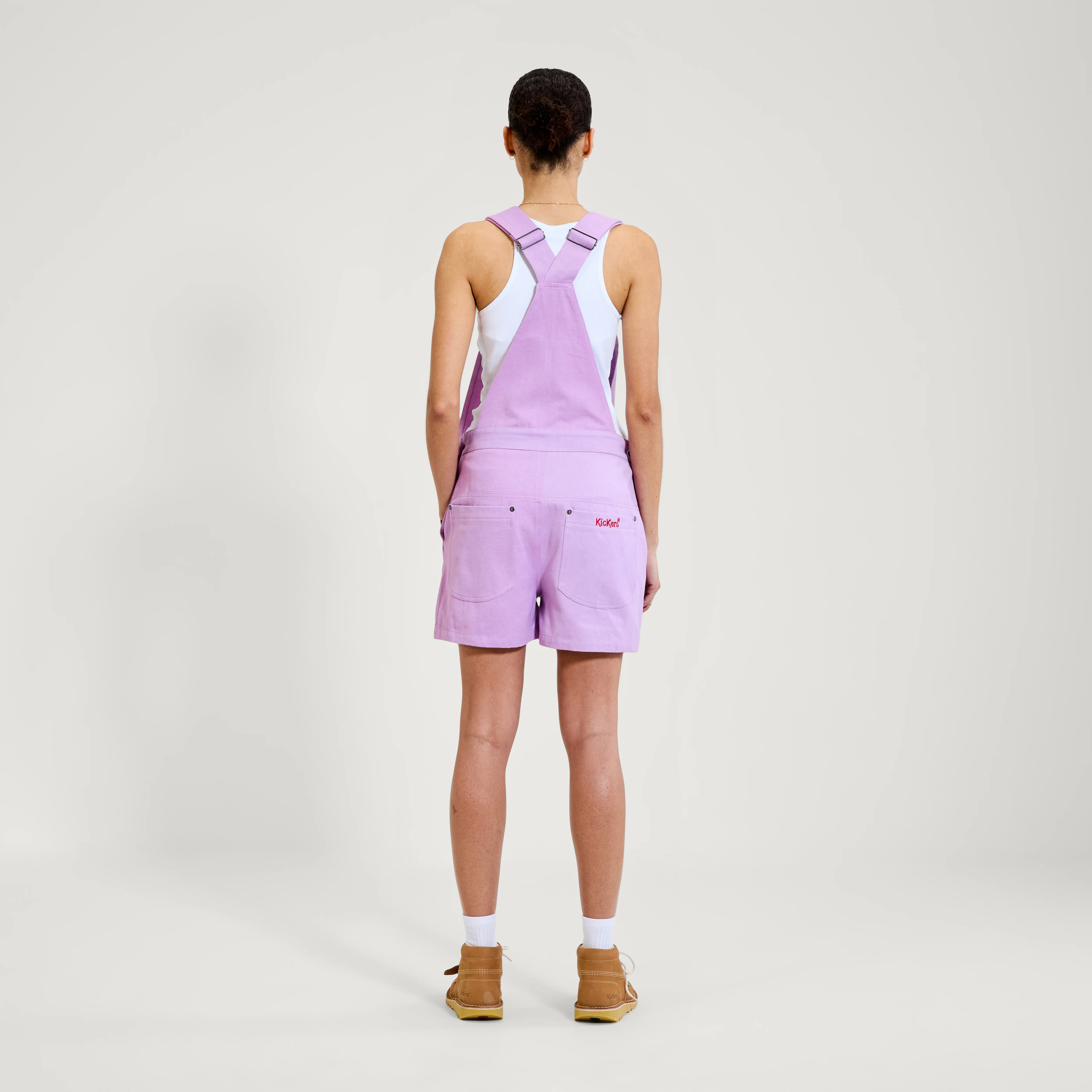 Adult Womens Kickers Classics Dungaree Short Purple - Image 6