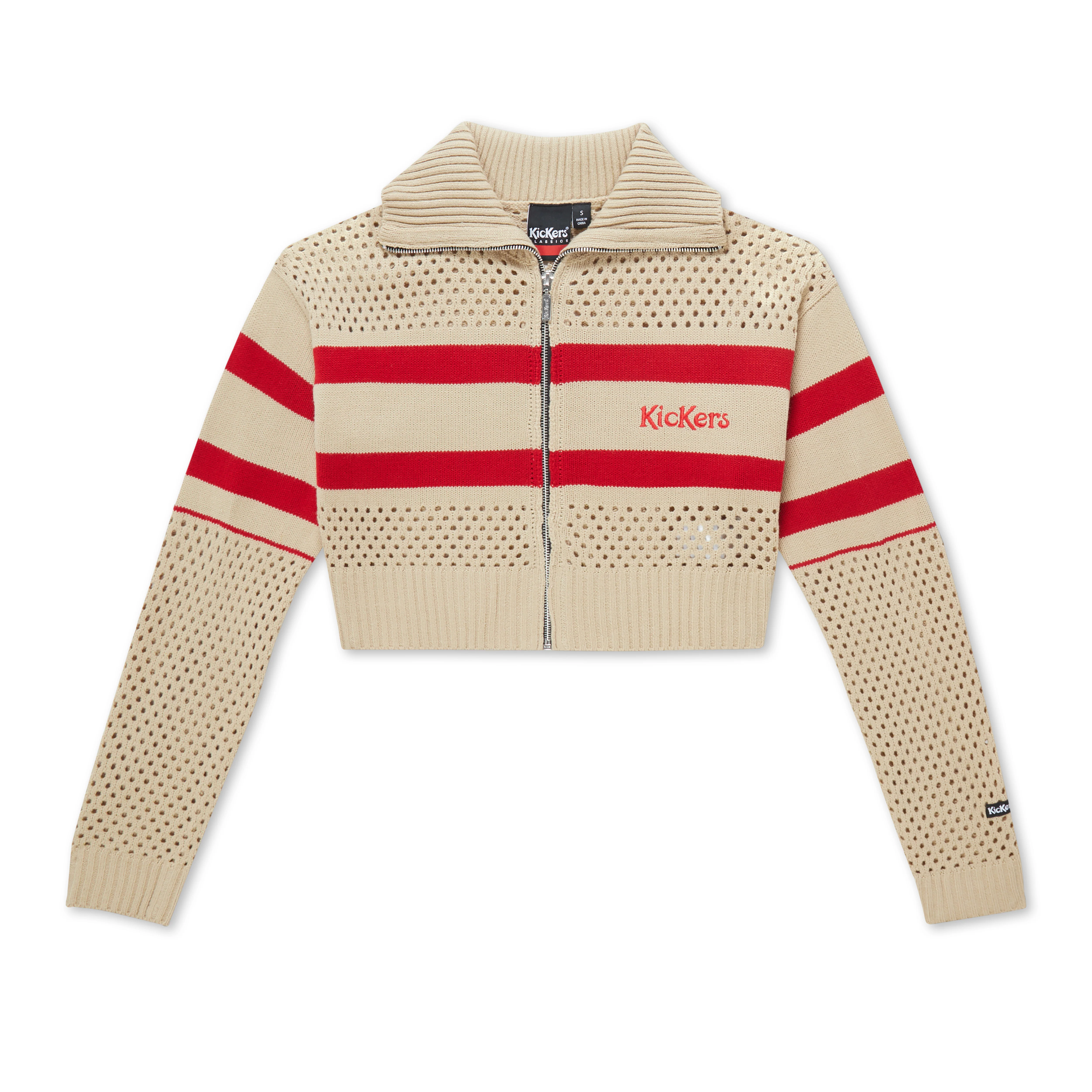 Adult Womens Kickers Zip Through Knit White