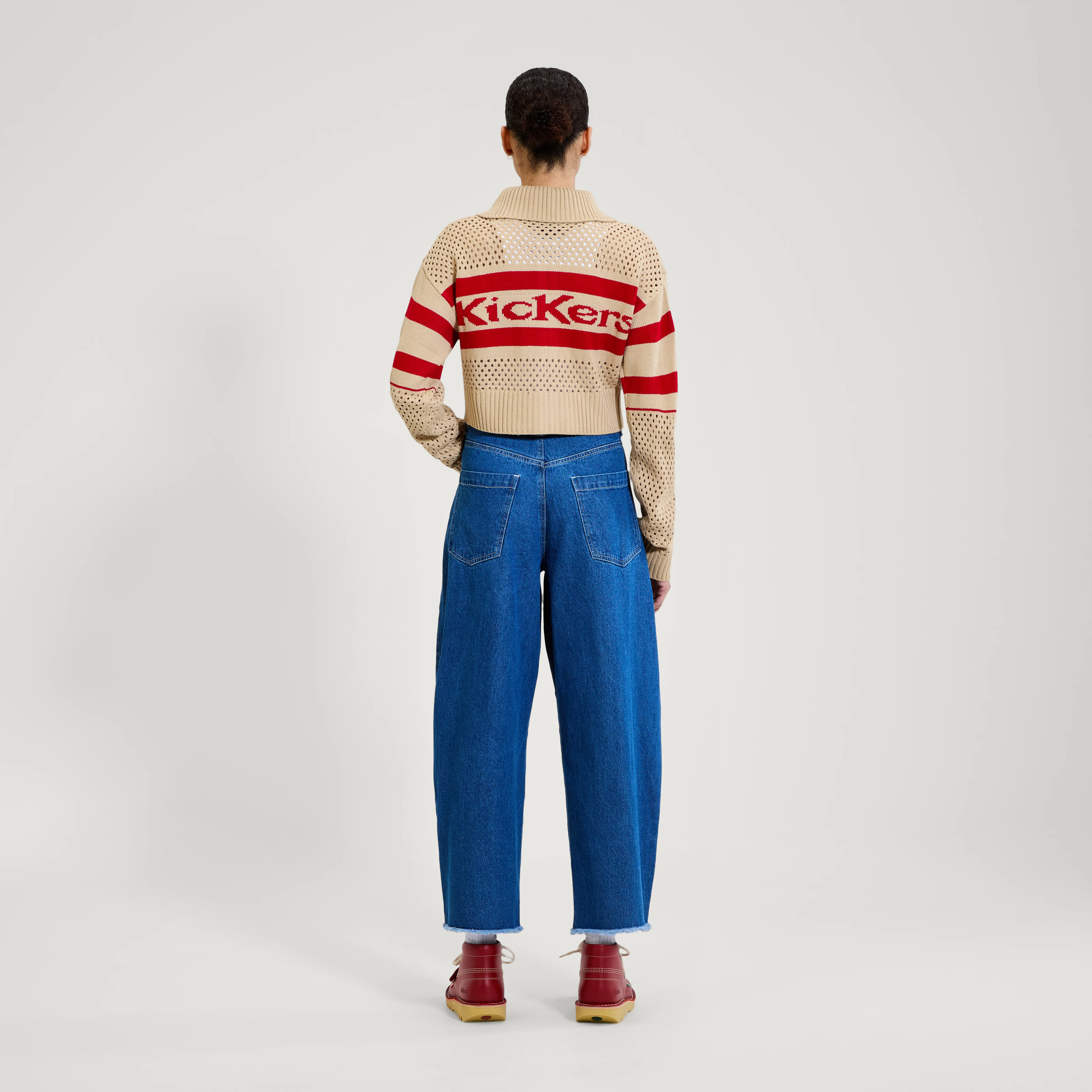 Adult Womens Kickers Zip Through Knit White - Image 6