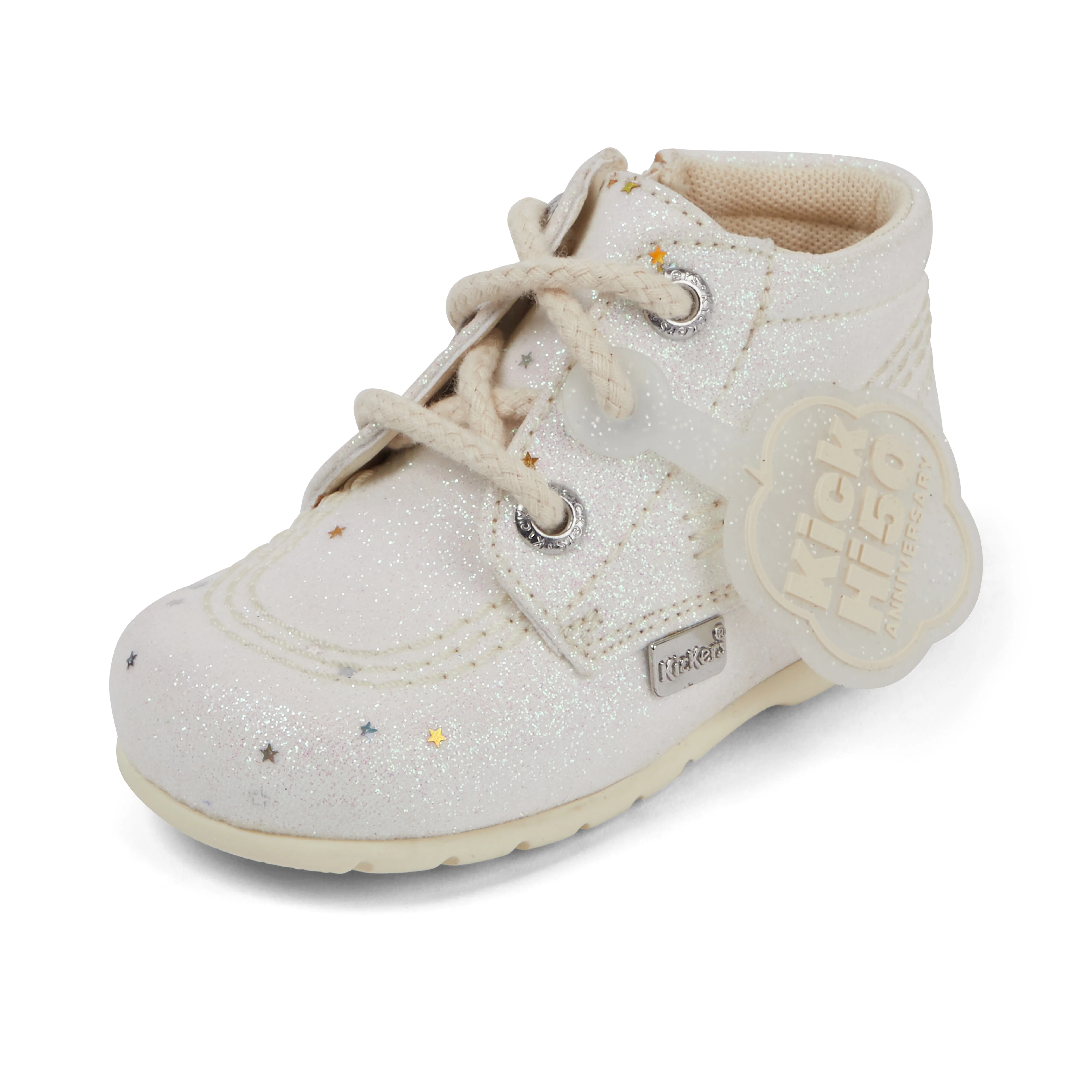 Baby Unisex Kick Hi Glitter Boots White - Image 4