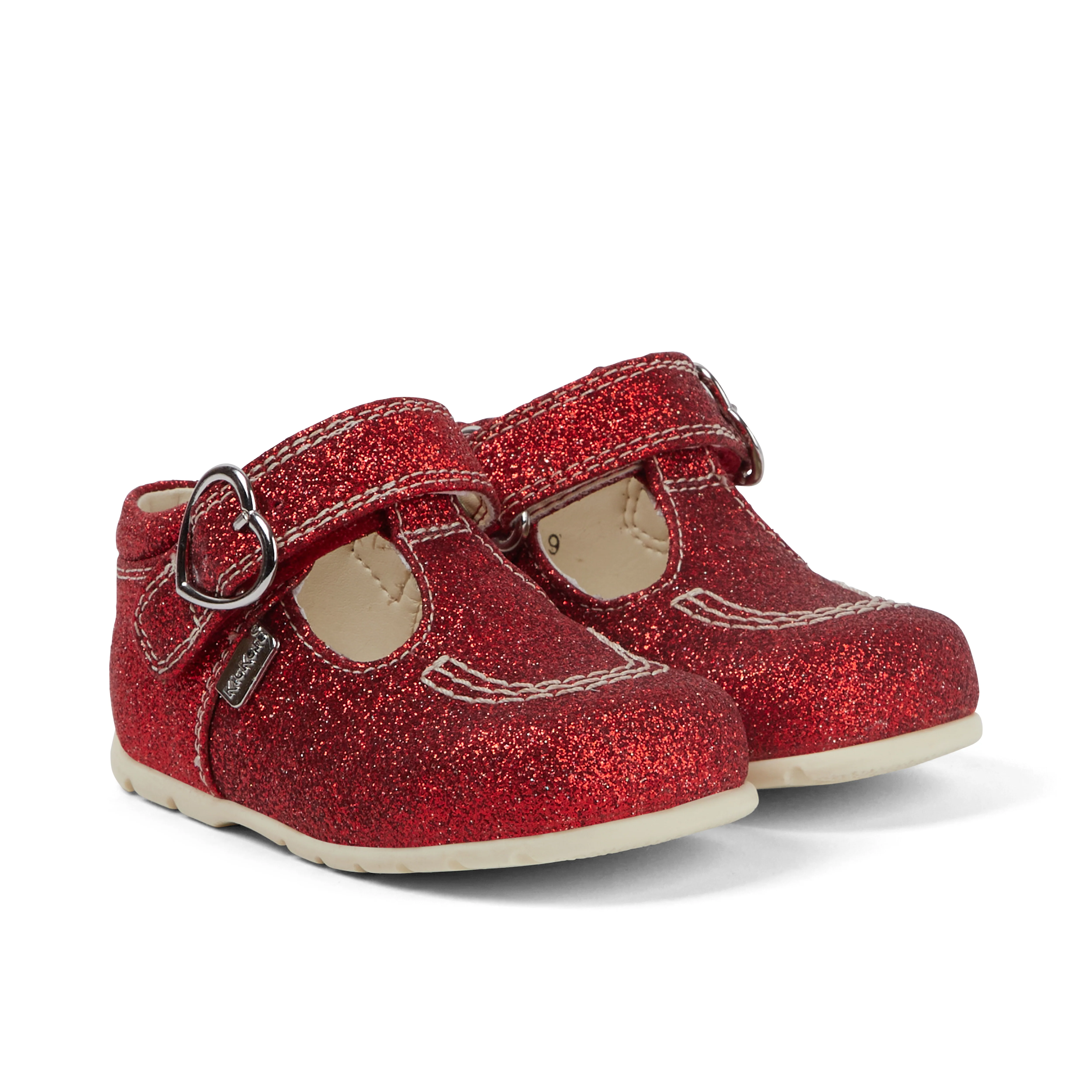 Baby Unisex Kick T Glitter Shoes Red - Image 3