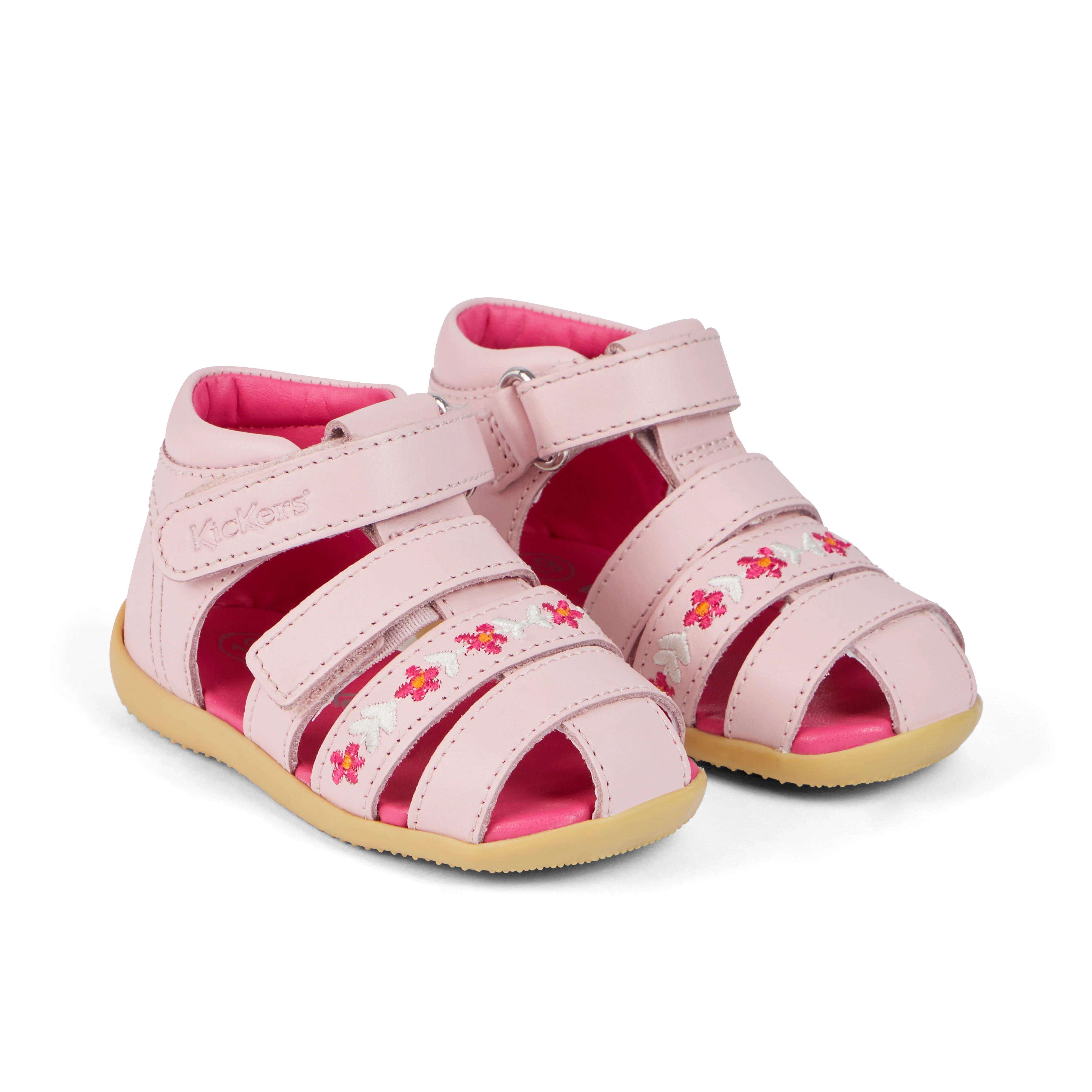 Baby Wriggle Flower Sandals Leather Pink - Image 3