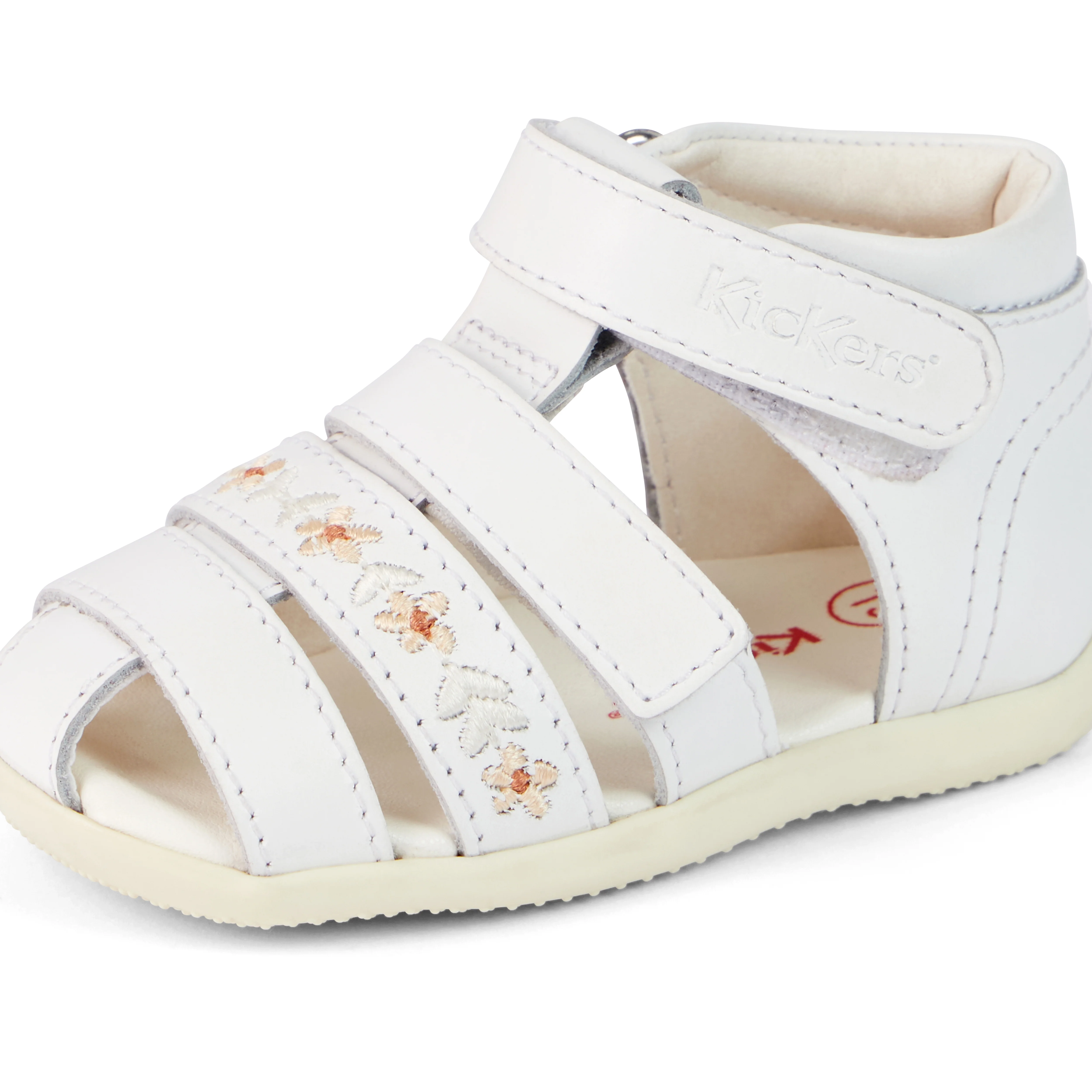 Baby Wriggle Flower Sandals Leather White - Image 5