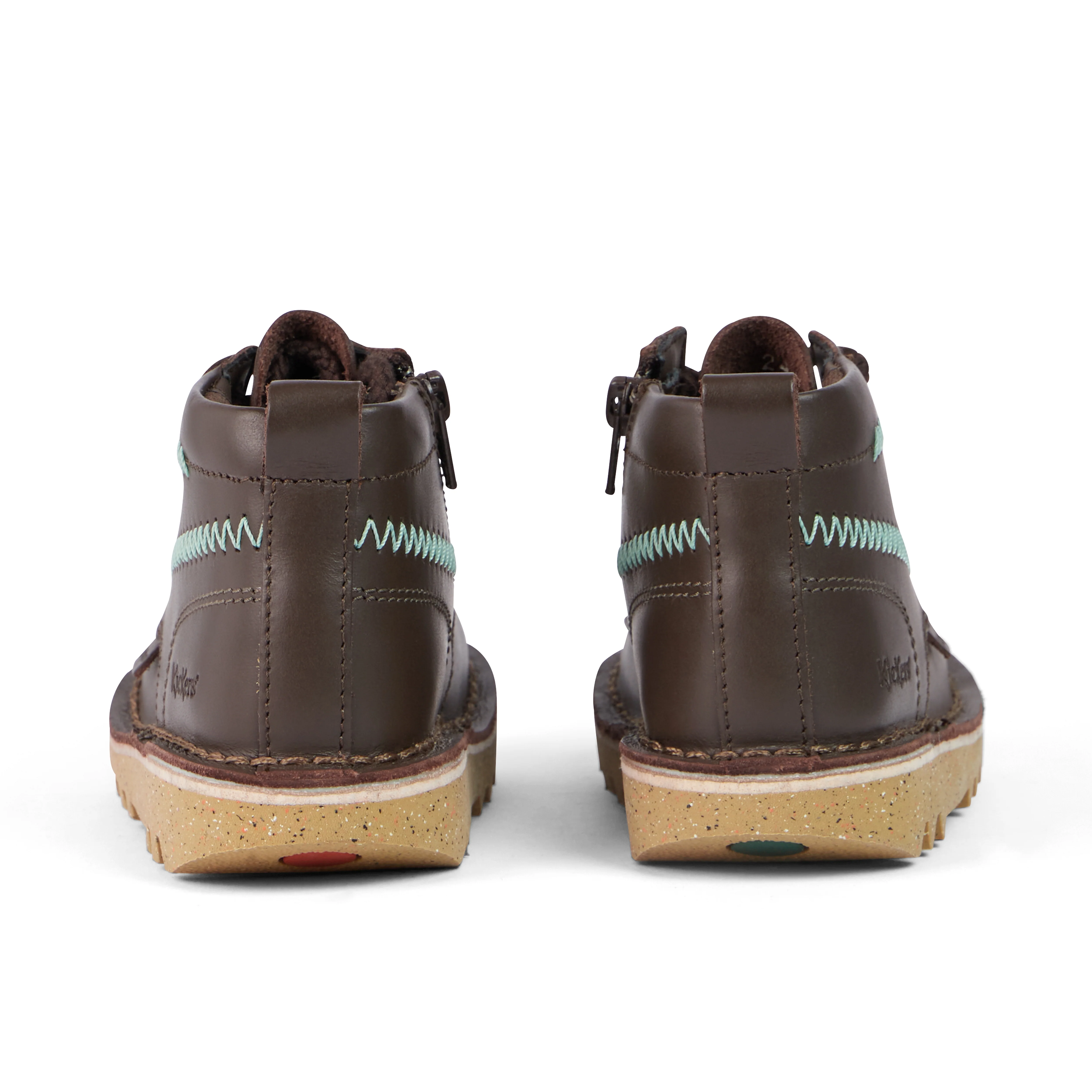 Infant Boys Kick Hi ZigZag Boots Leather Brown - Image 5