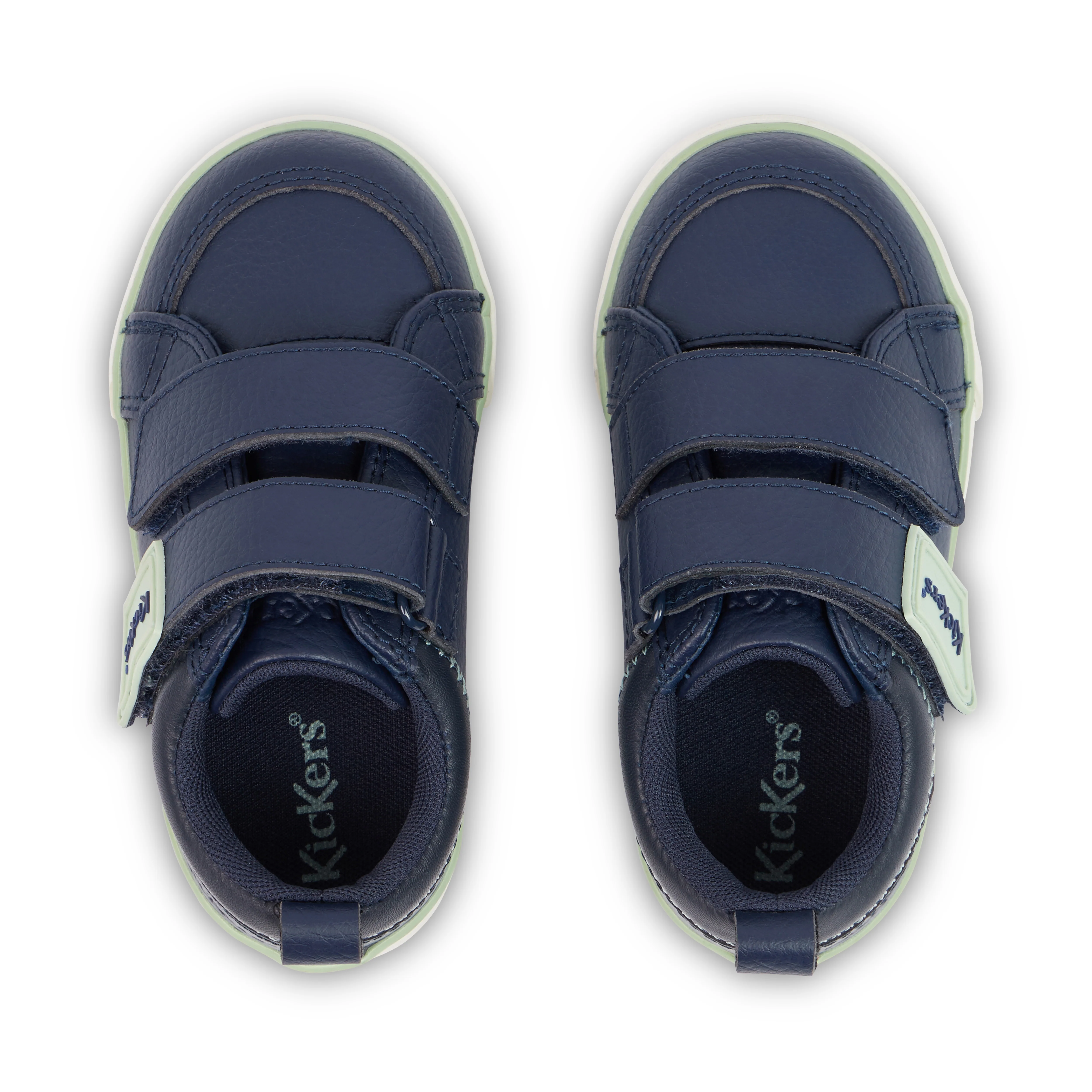 Infant Boys Tovni Twin ZigZag Trainers Leather Navy - Image 4