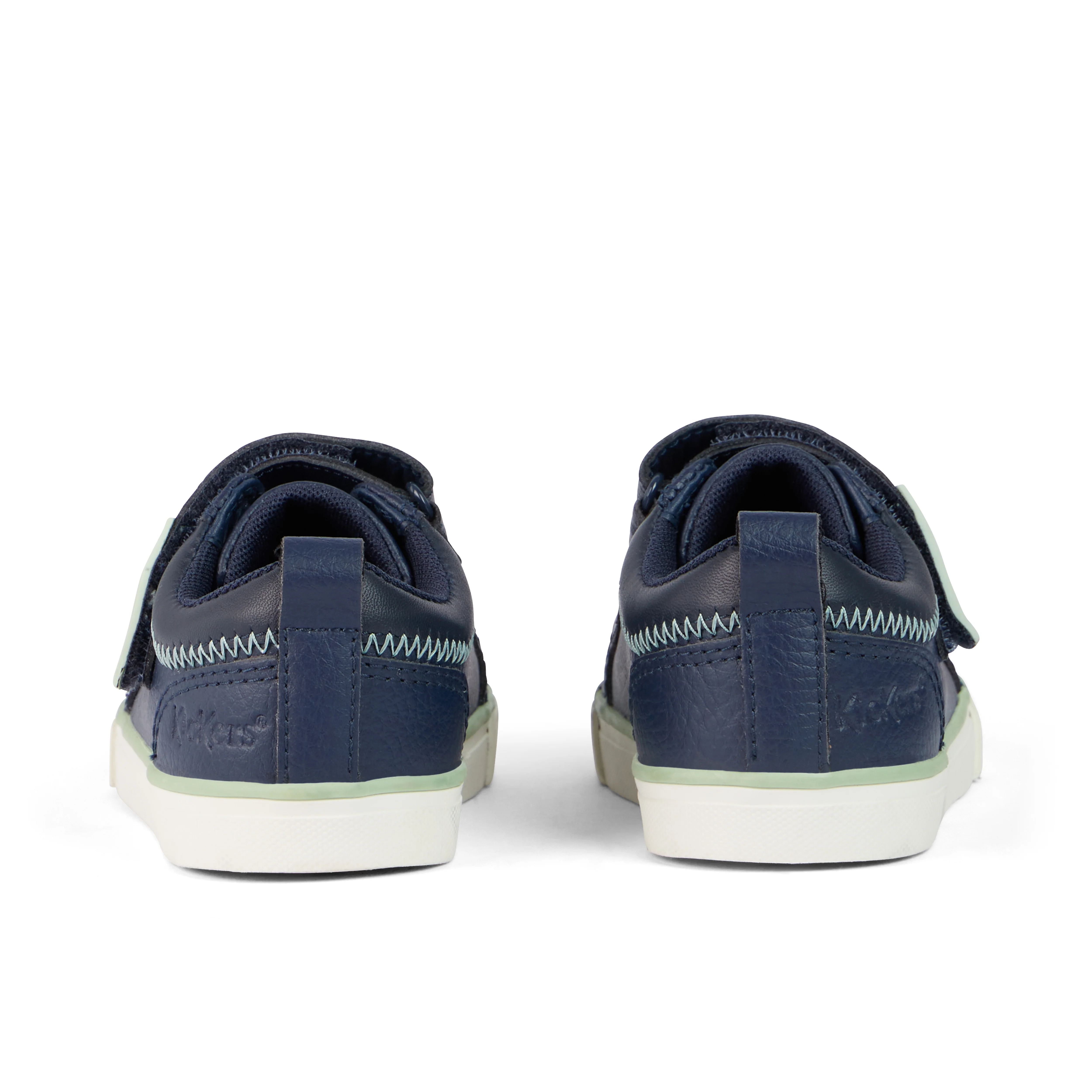 Infant Boys Tovni Twin ZigZag Trainers Leather Navy - Image 5