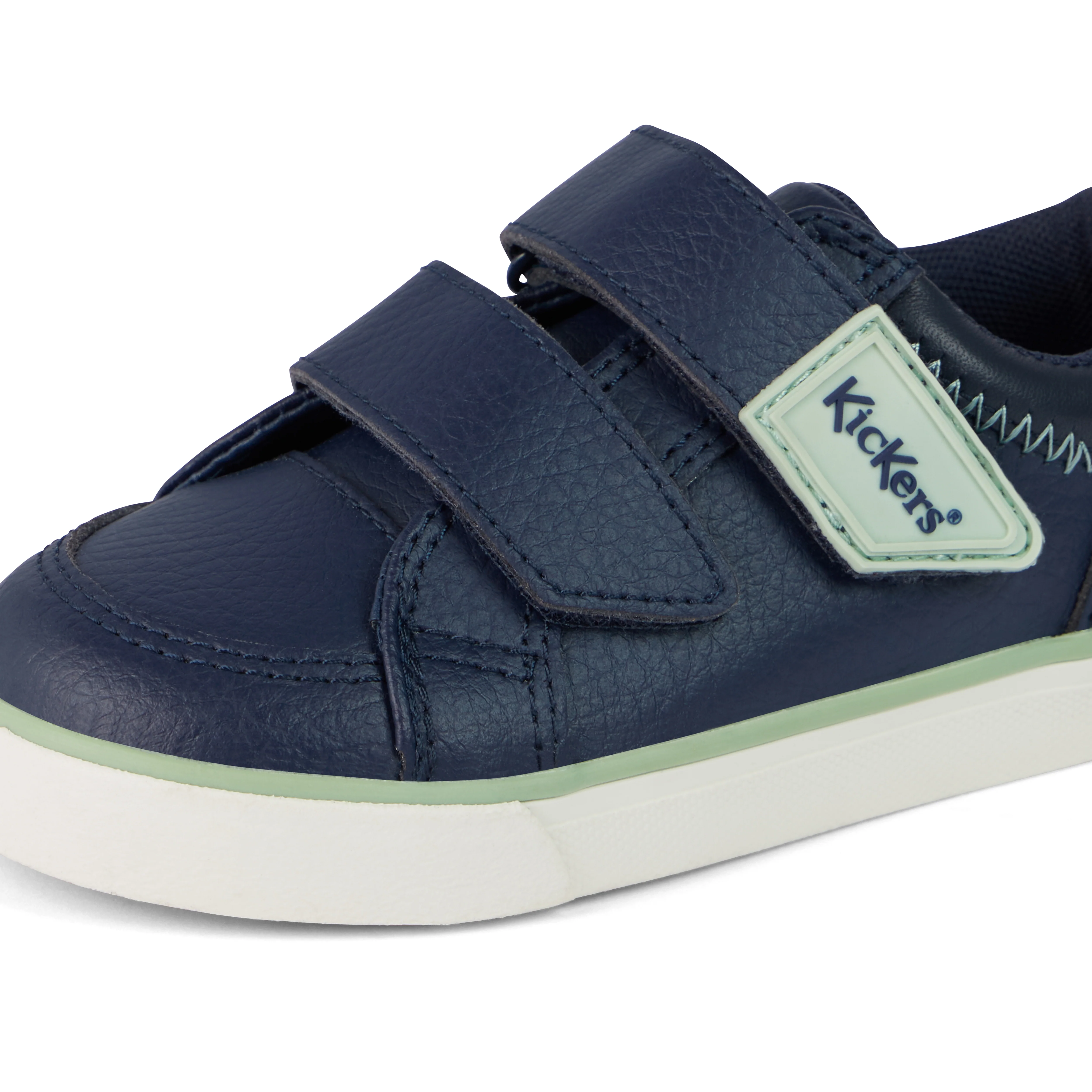 Infant Boys Tovni Twin ZigZag Trainers Leather Navy - Image 6