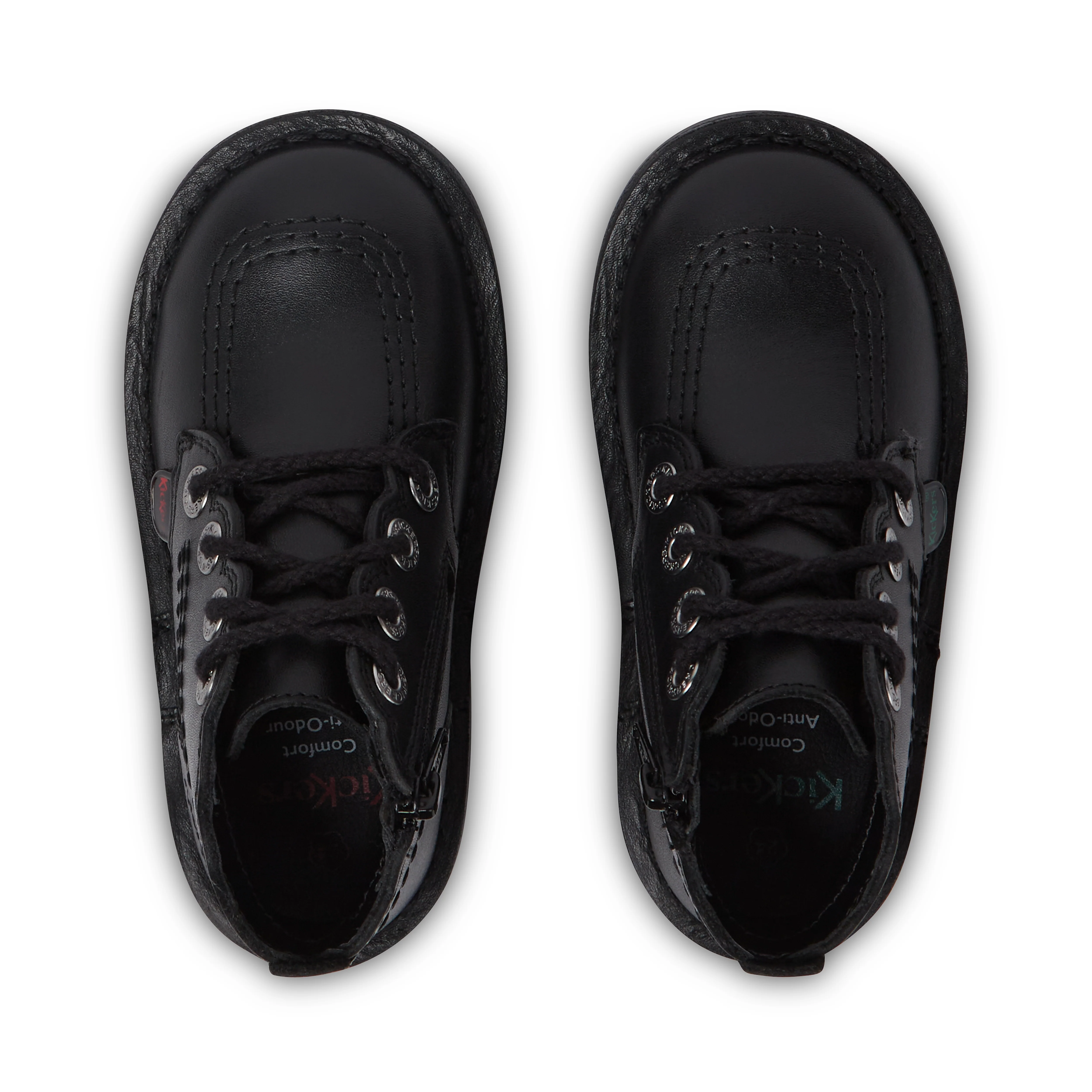 Infant Girls Adlar Hi Scallop Leather Boots Black - Image 4