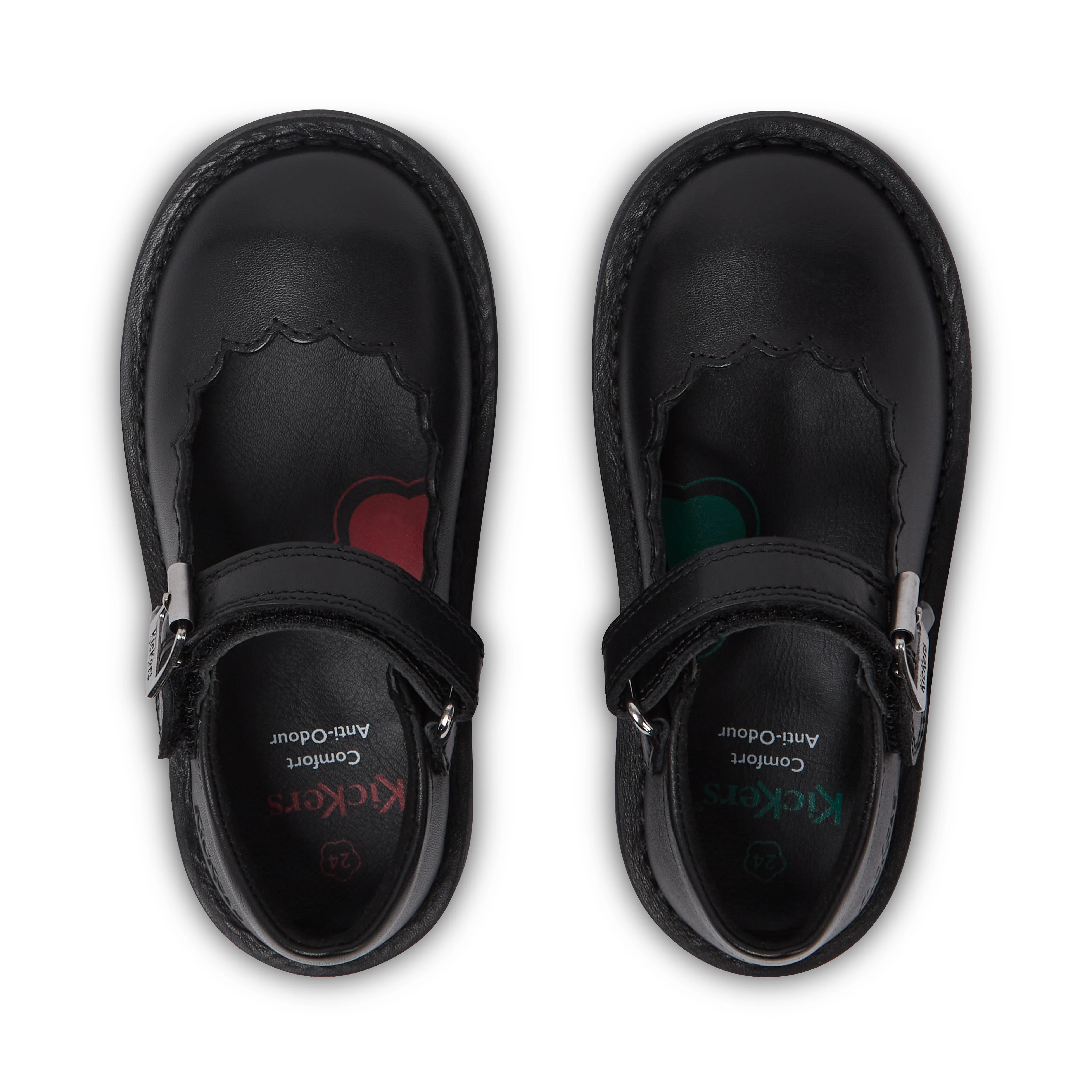 Infant Girls Adlar MJ Scallop Leather Black - Image 4