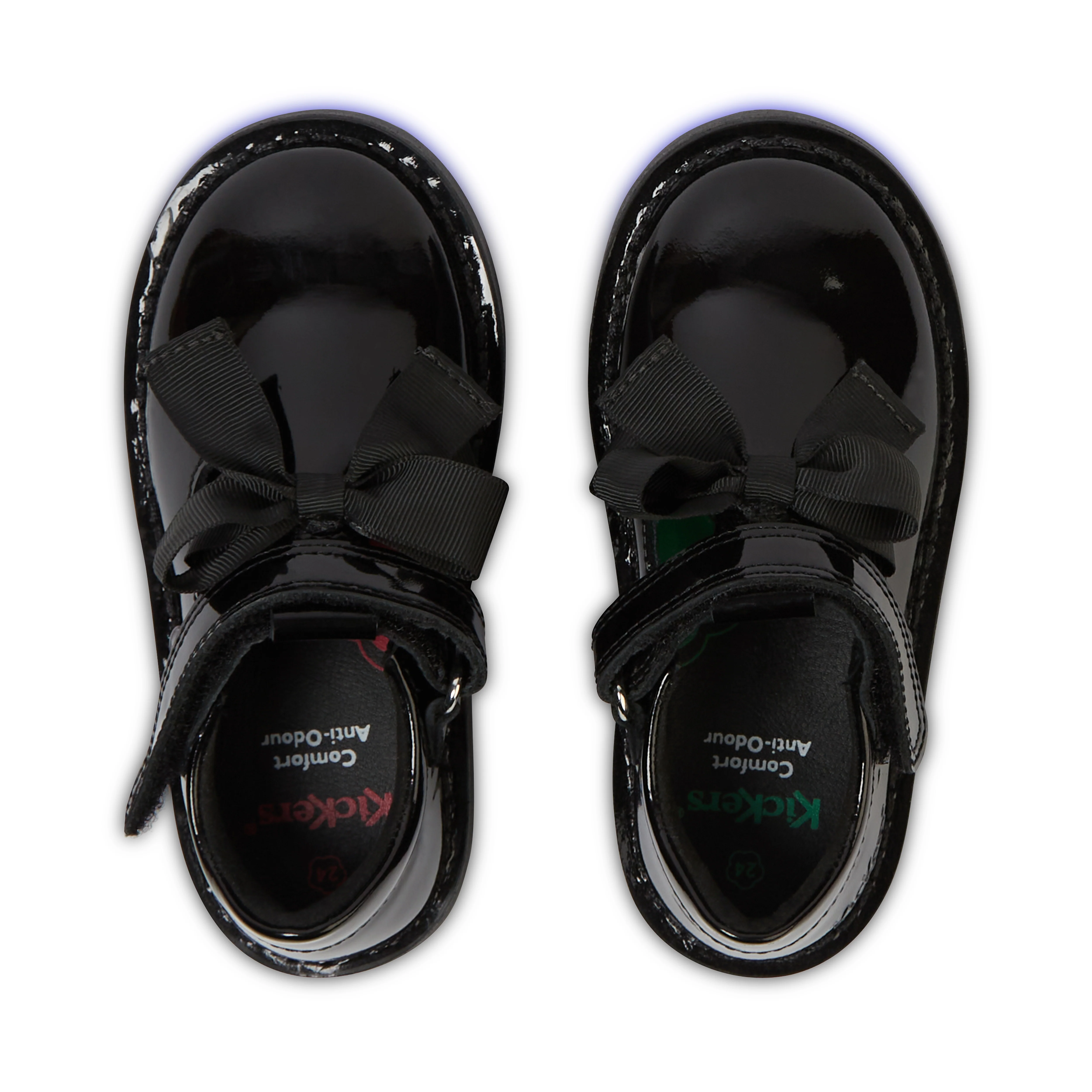 Infant Girls Adlar T Bar Bow Patent Leather Black - Image 4