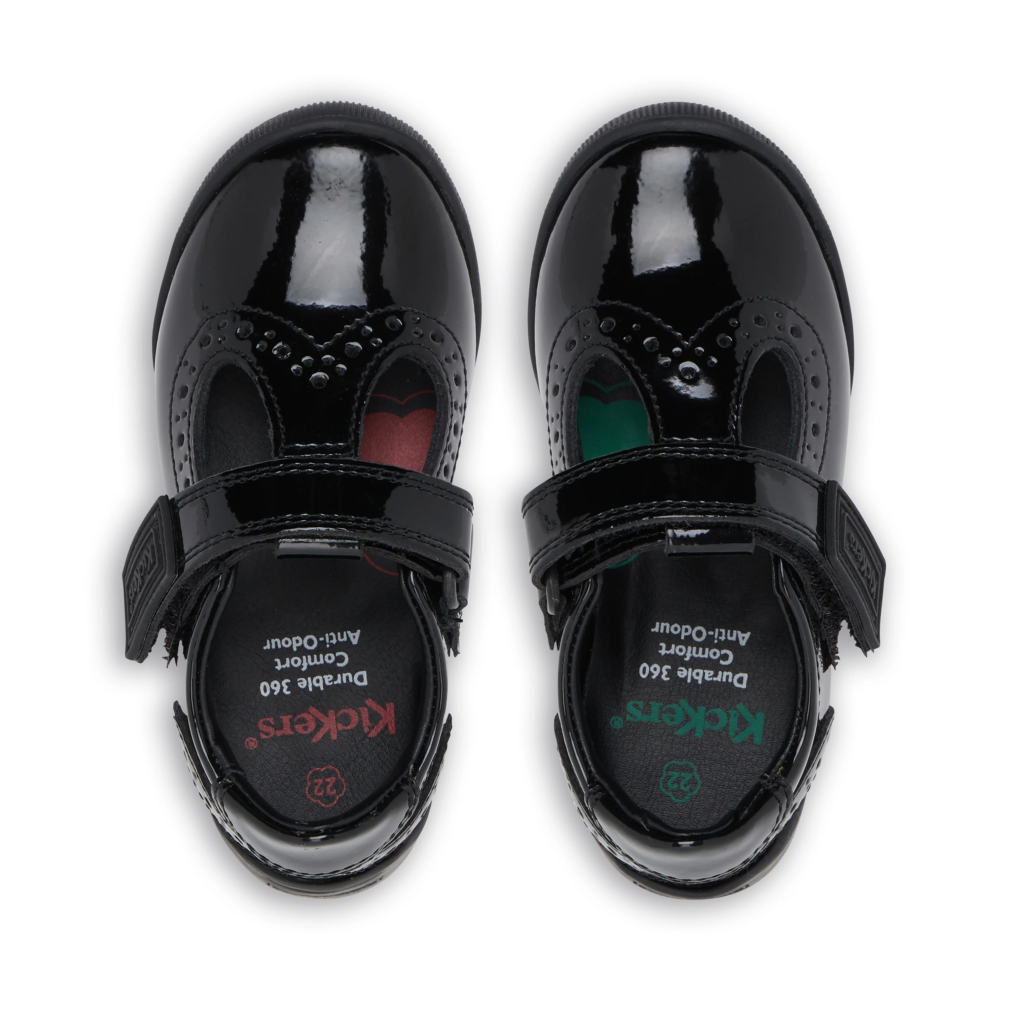 Infant Girls Bridie Brogue T-Vel Patent Leather Black - Image 4