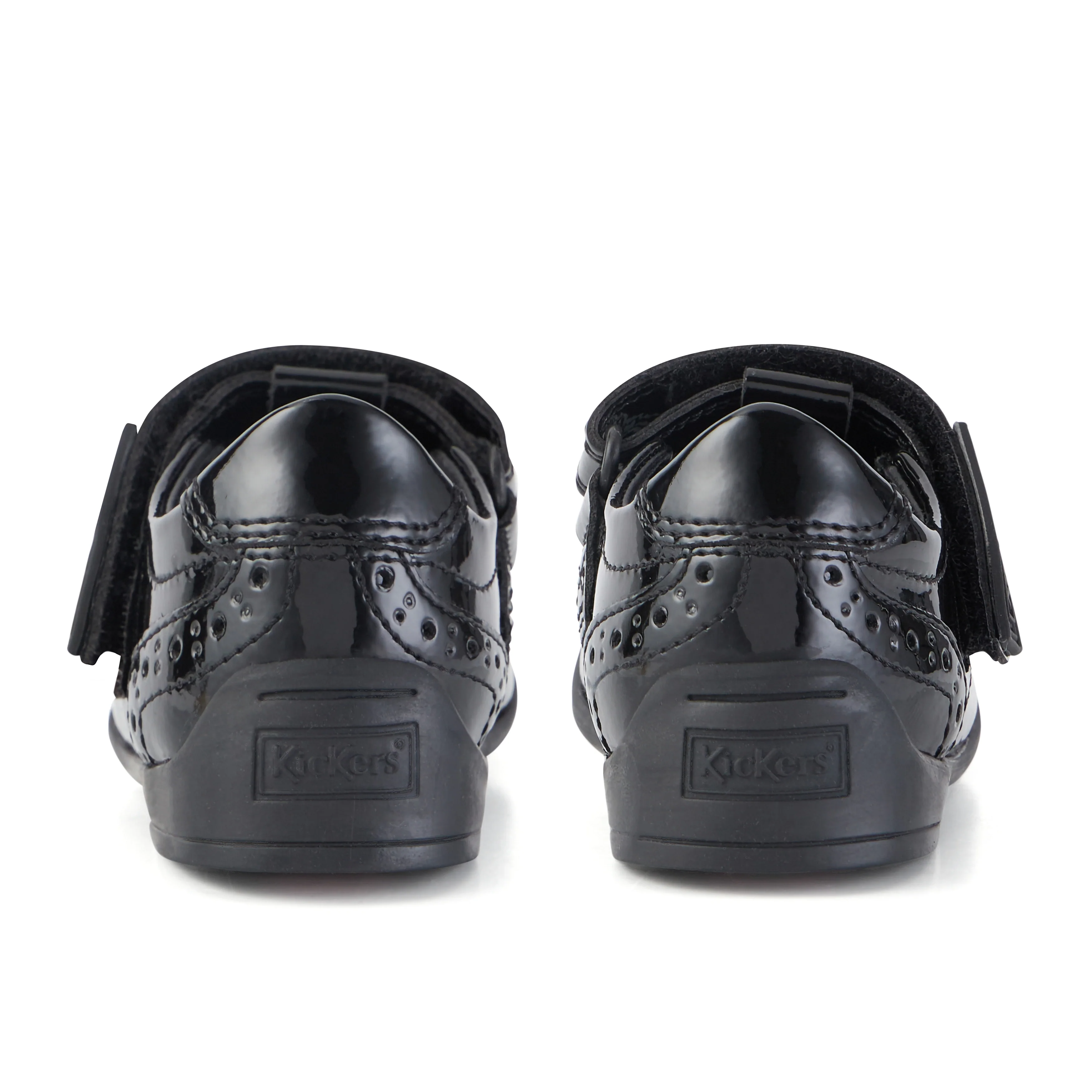 Infant Girls Bridie Brogue T-Vel Patent Leather Black - Image 5