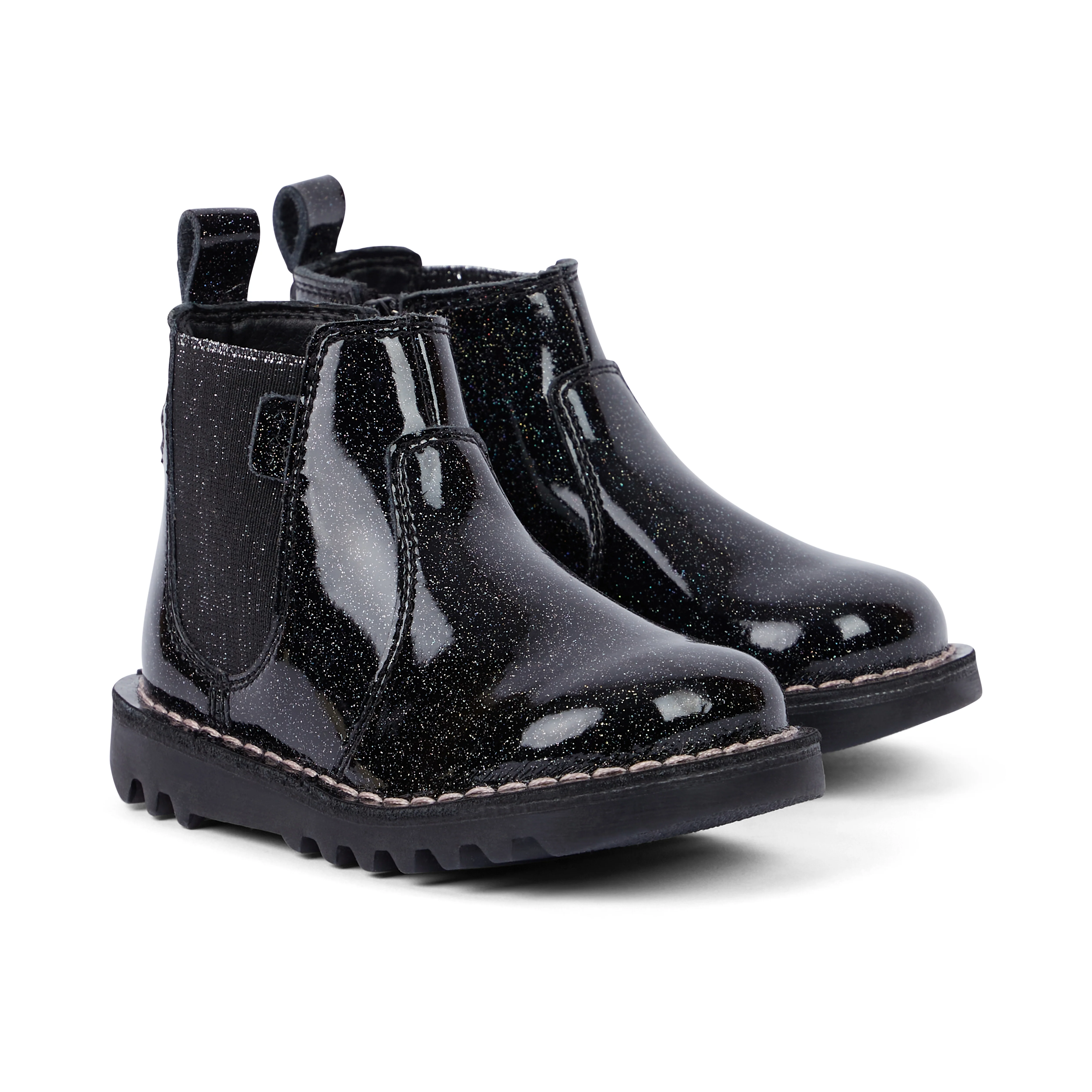 Infant Girl's Kick Chelsea Galactic Leather Black - Image 3