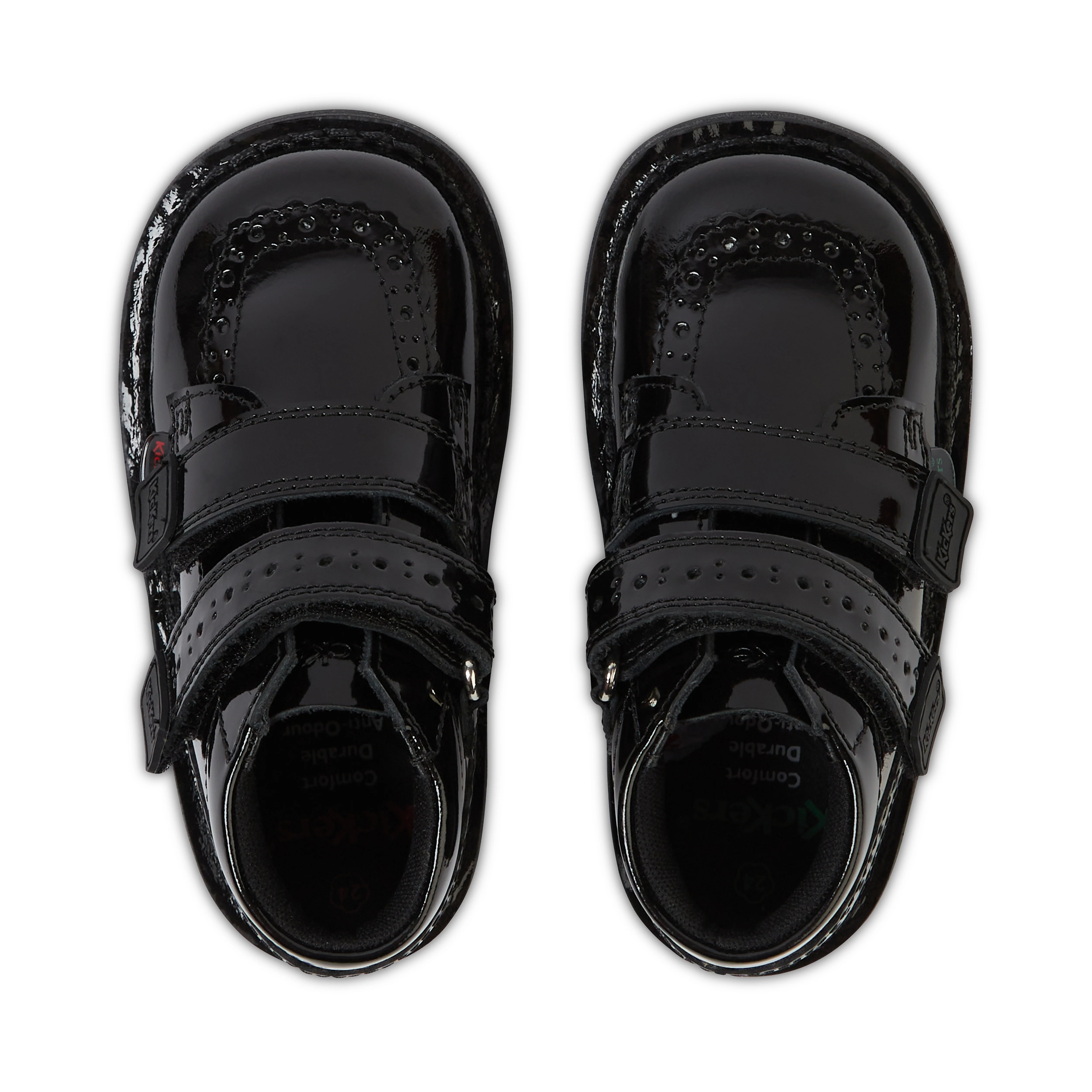 Infant Girls Kick Hi Vel Brogue Patent Leather Black - Image 4