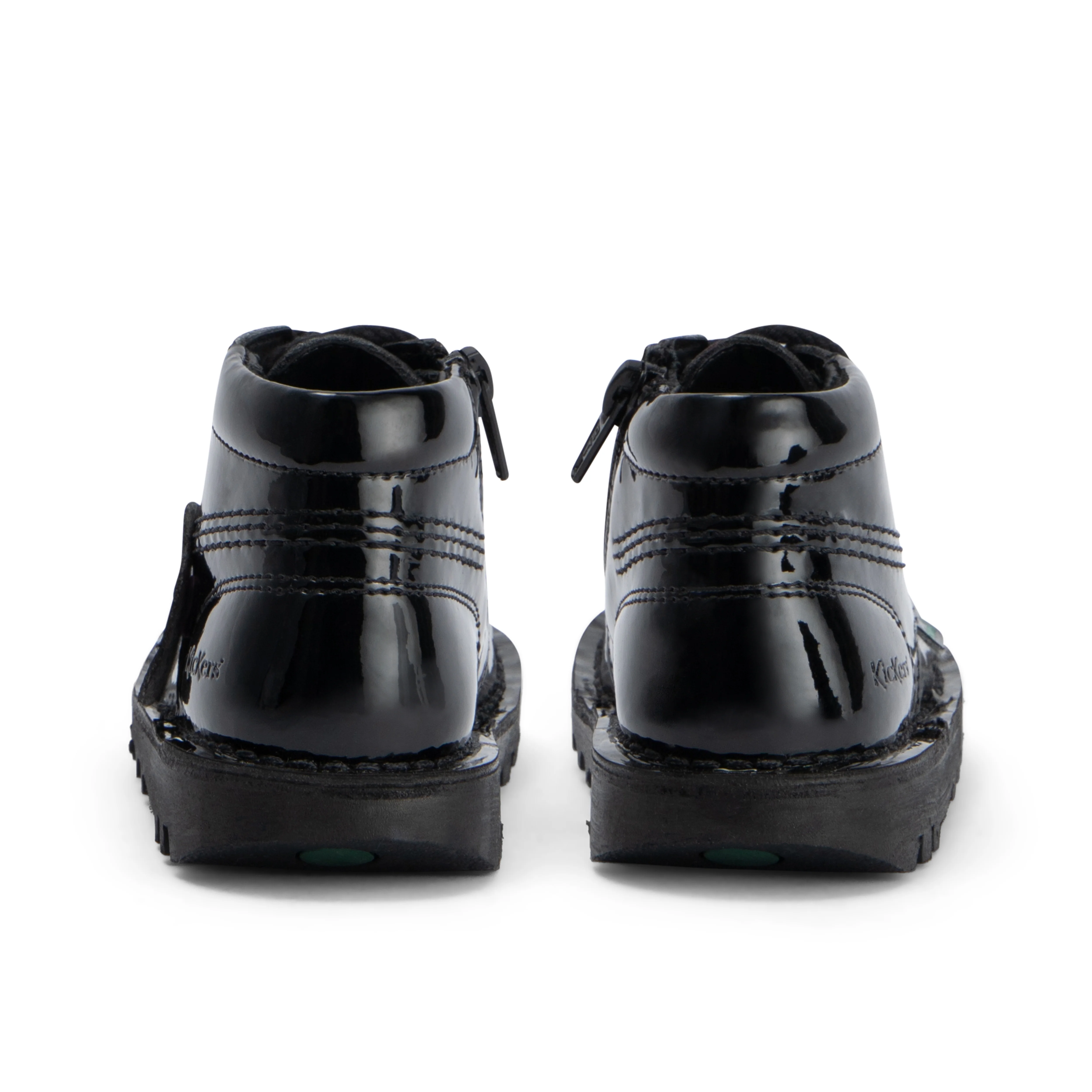 Infant Girls Kick Hi Zip Leather Alternative Patent Leather Black - Image 5